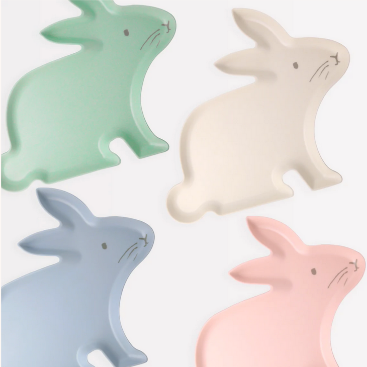 Reusable Bamboo Bunny Plates (pk4)