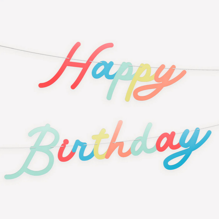 Bright Happy Birthday Garland Set + Number Set