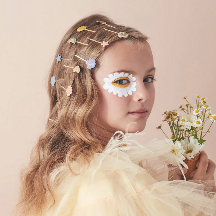 Enamel Rainbow Hair Slides (pk6)