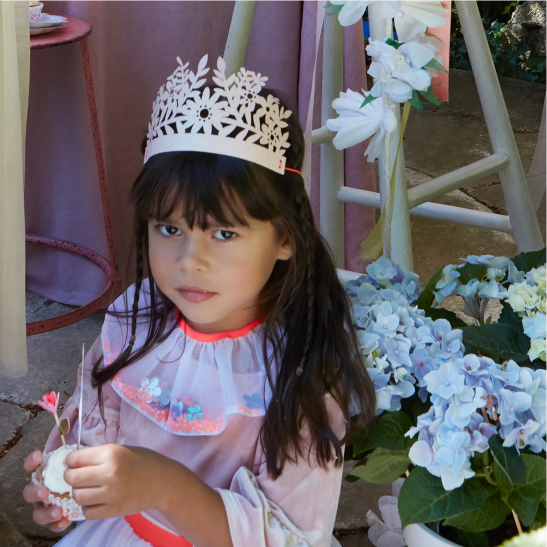 Pink Glitter Party Crowns
