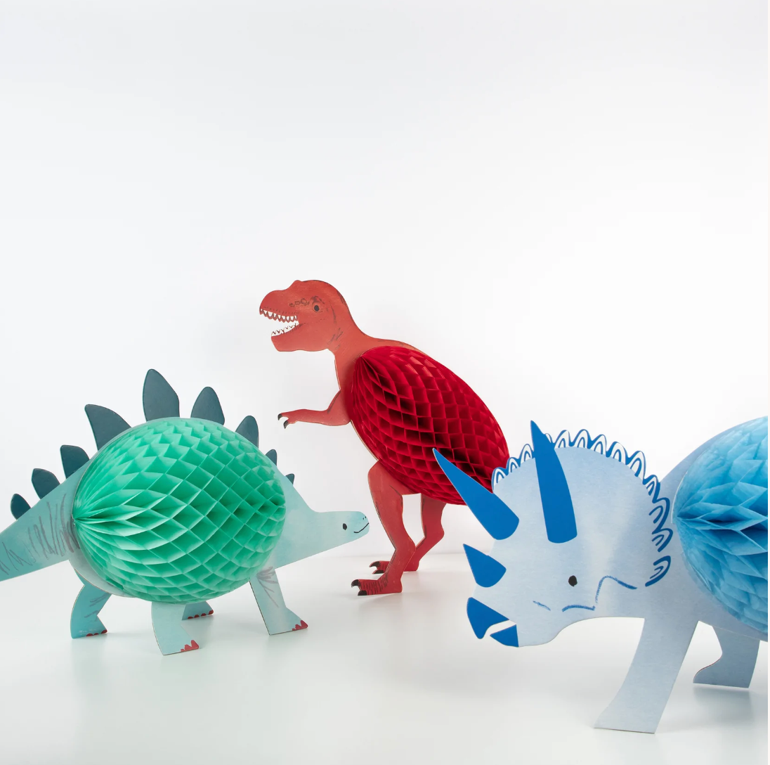 Honeycomb Dinosaur Decorations (3pk)