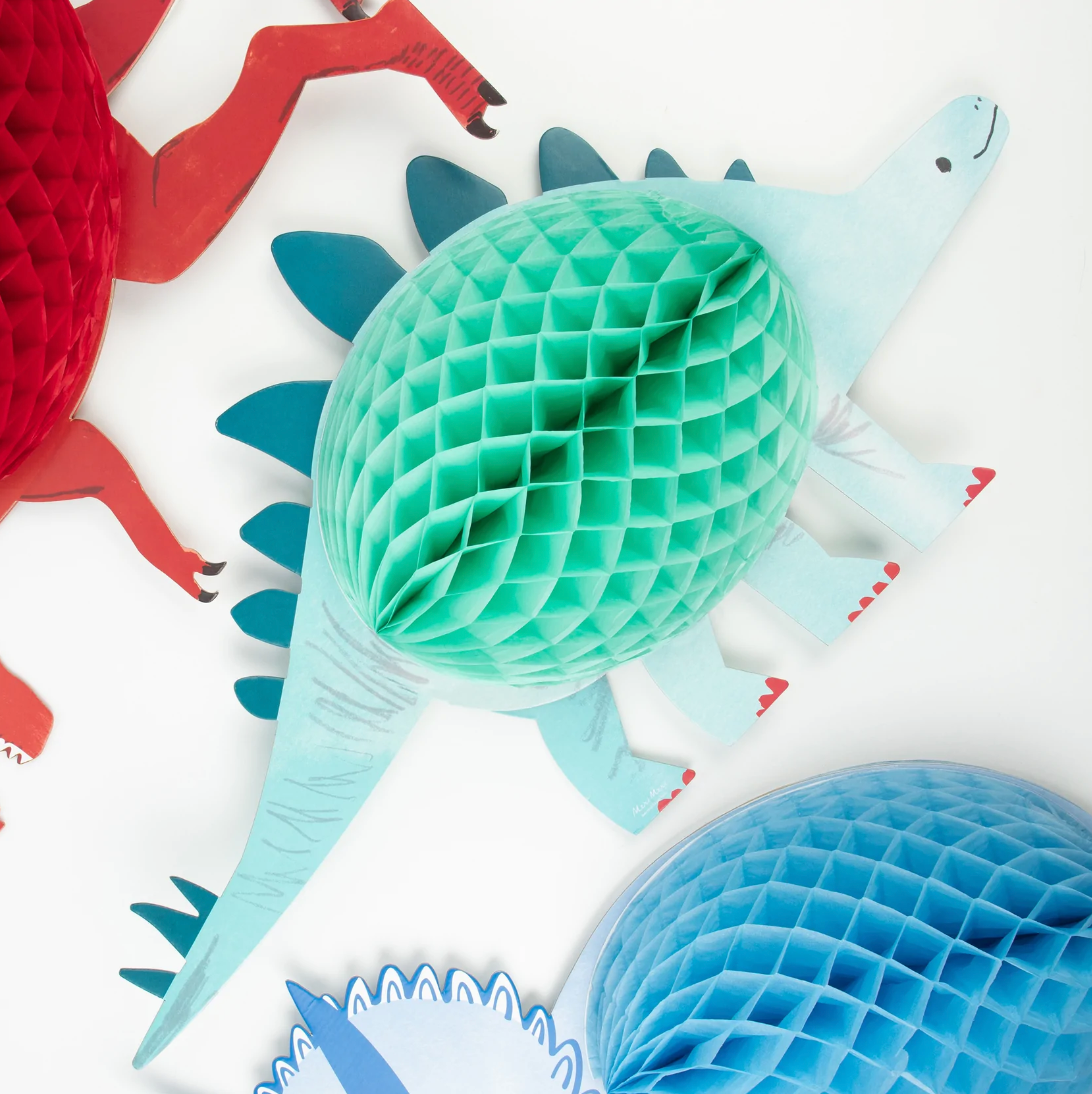 Honeycomb Dinosaur Decorations (3pk)