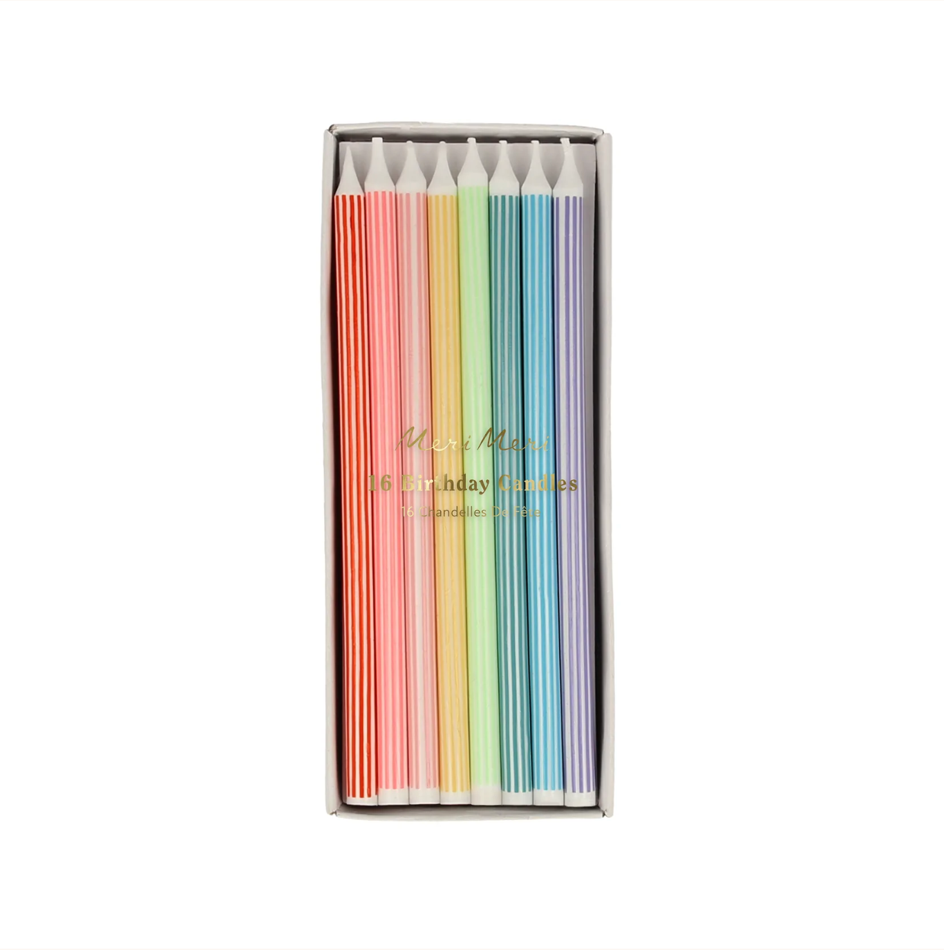 Mixed Striped Candles (16pk)