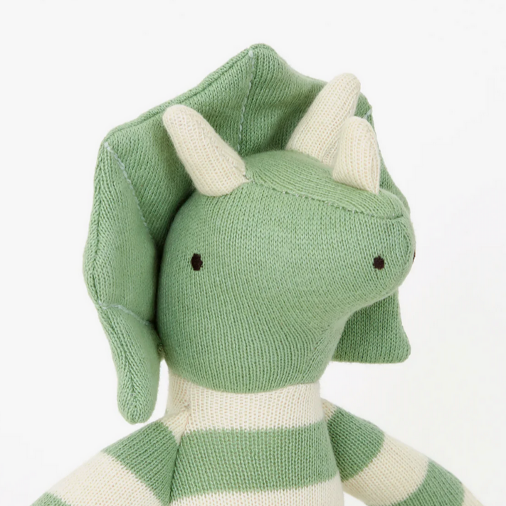 Organic Triceratops Knitted Toy -small