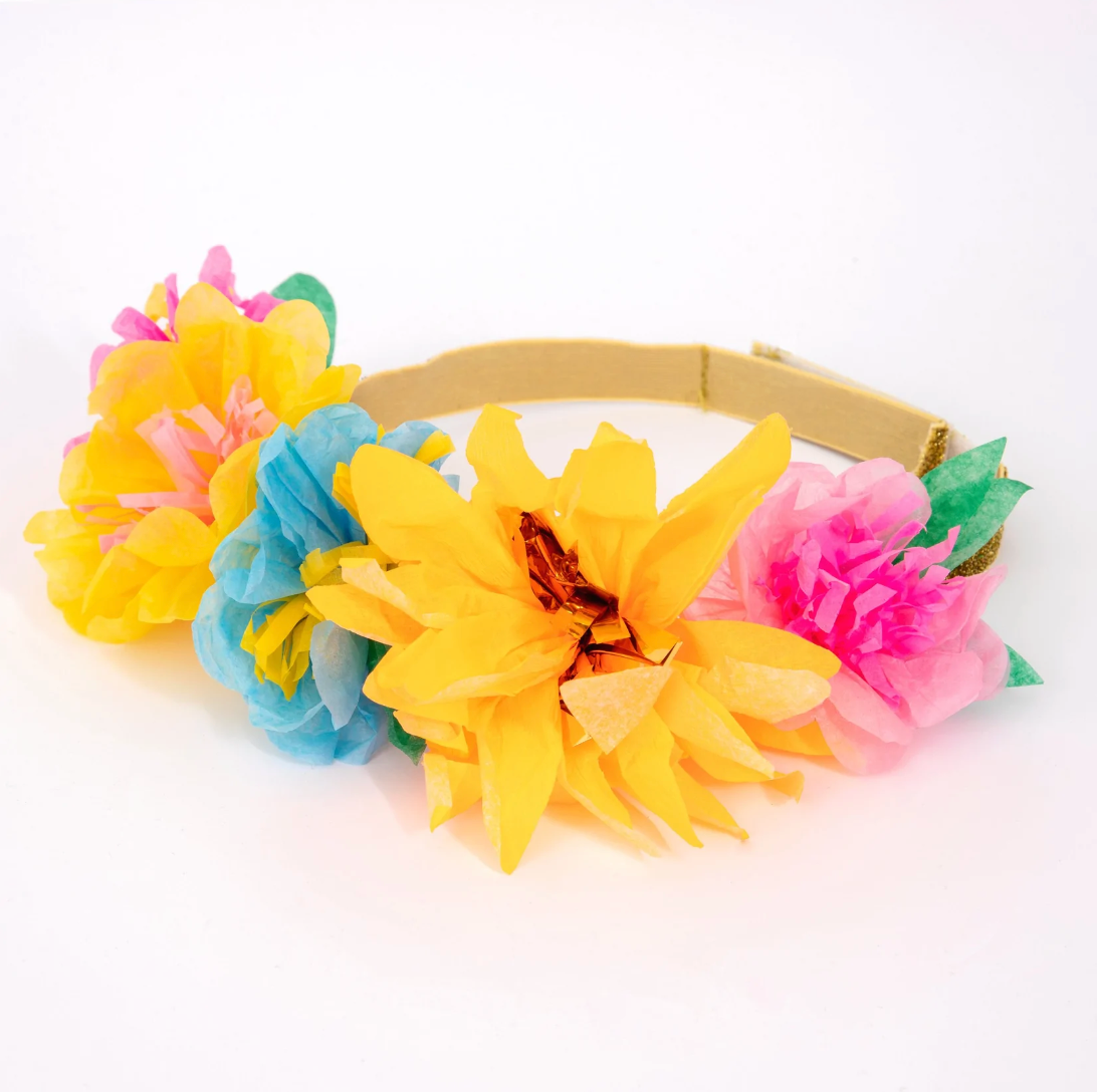 Bright Floral Party Crowns (6pk)