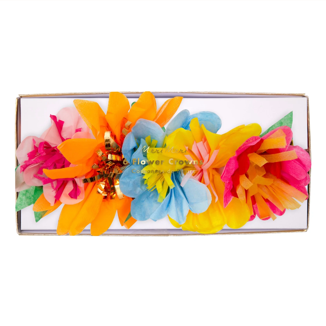 Bright Floral Party Crowns (6pk)