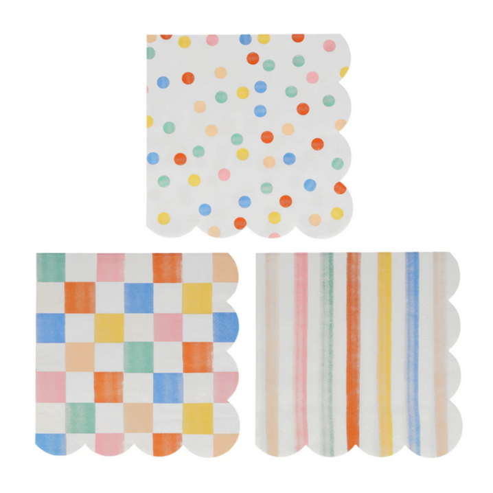Colorful Pattern Large Napkins (16pk)