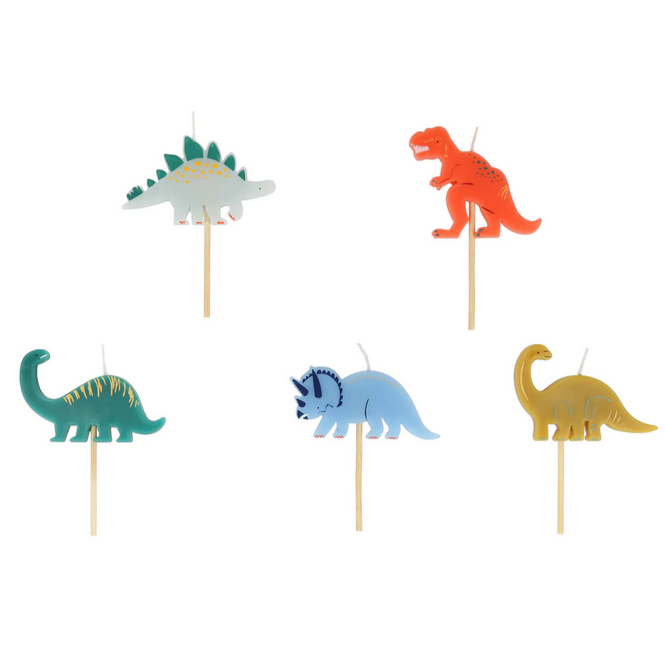 Mini Dinosaur Candles (5pk)