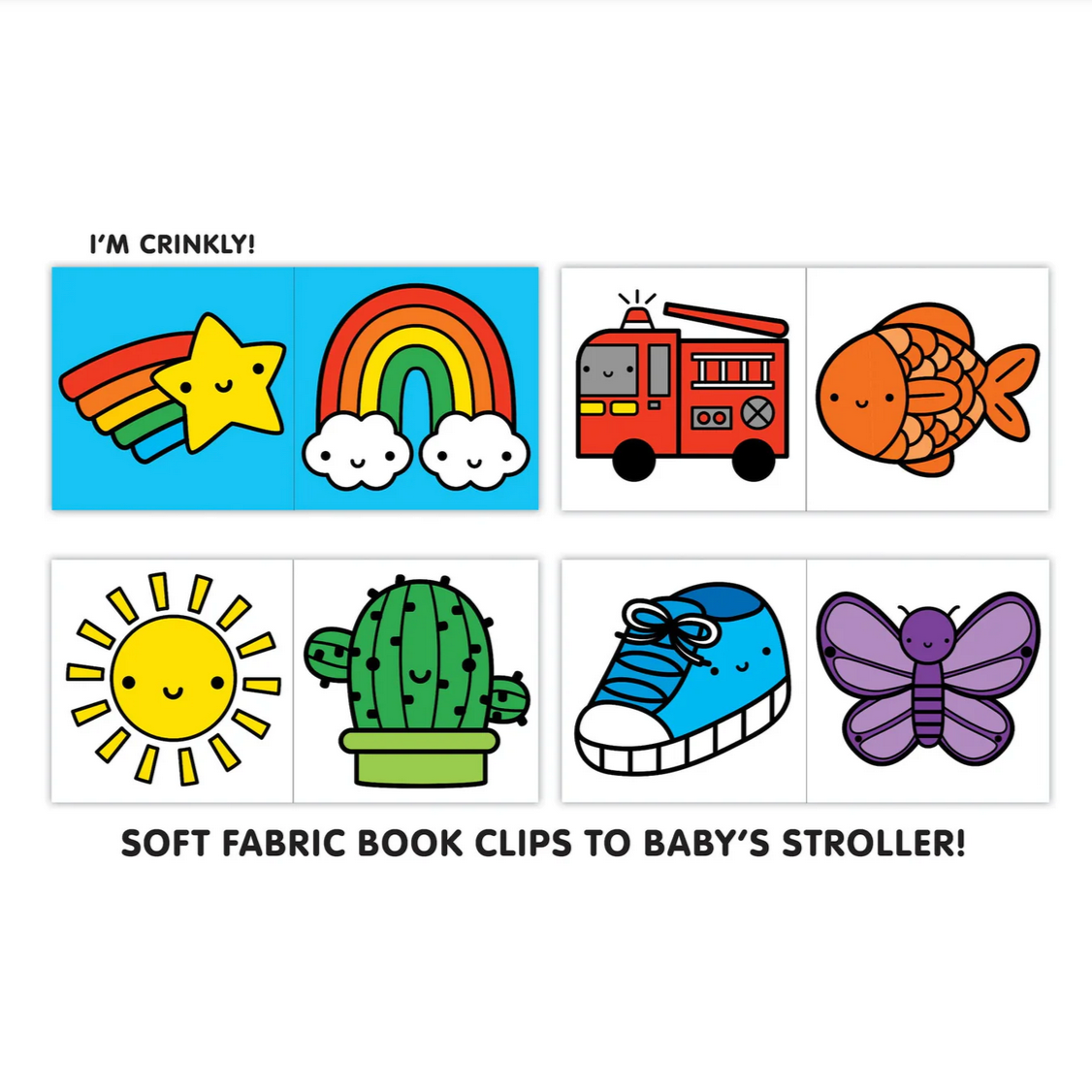 Rainbow World Crinkle Fabric Stroller Book