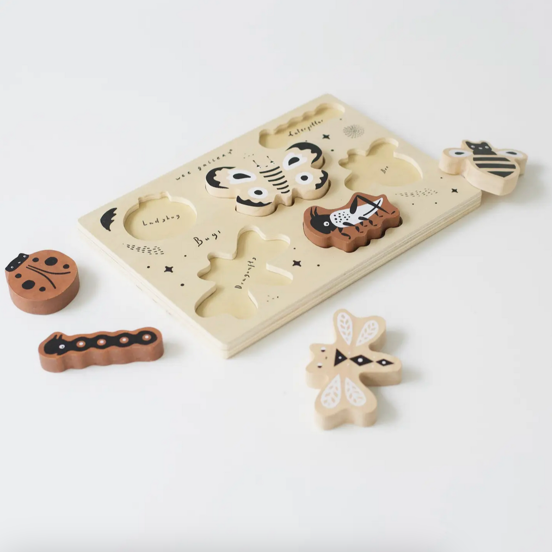 Wooden Tray Puzzle - Bugs