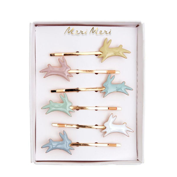 Bunny Enamel Hair Slides (6pk)