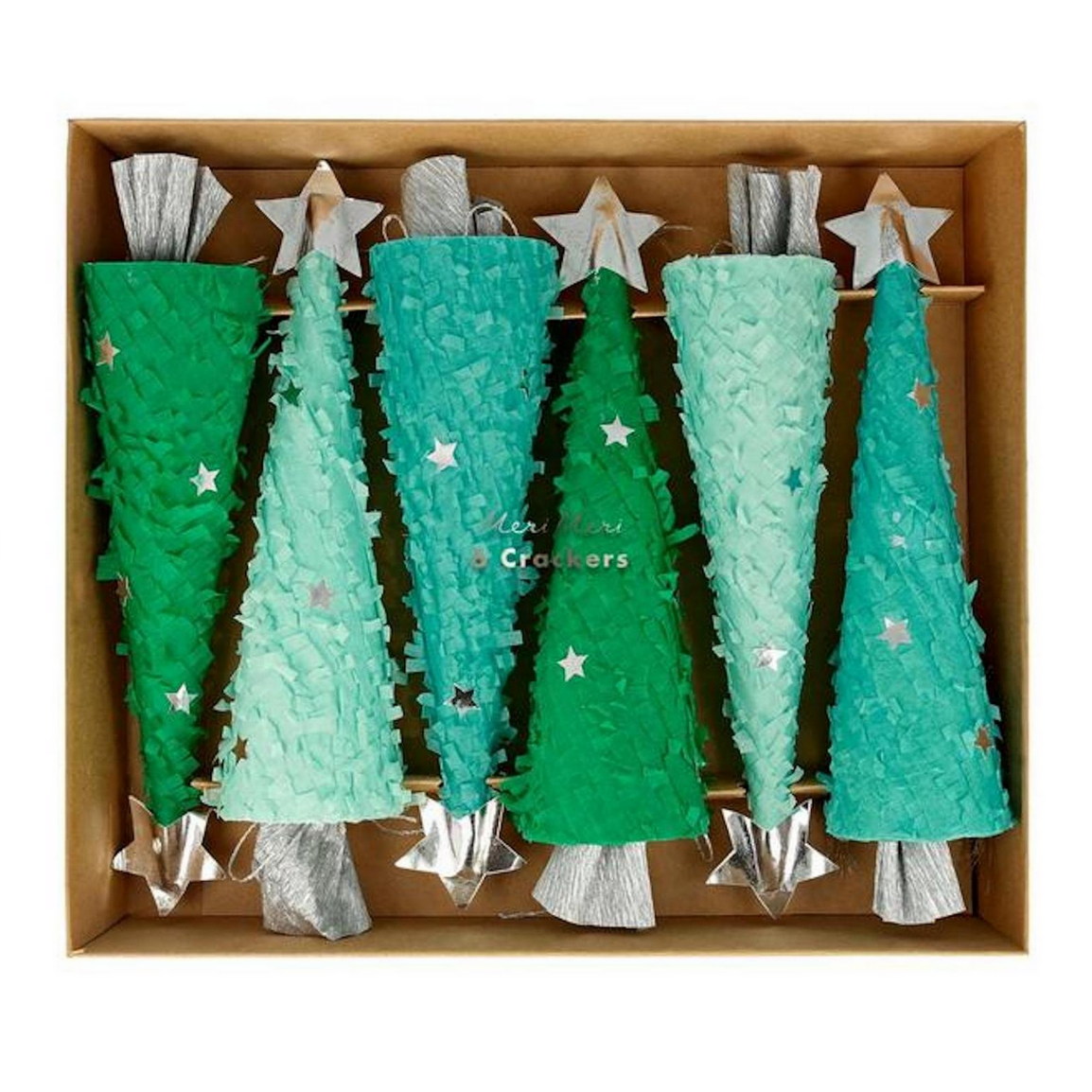 Christmas Trees Crackers (glitter star brooch)