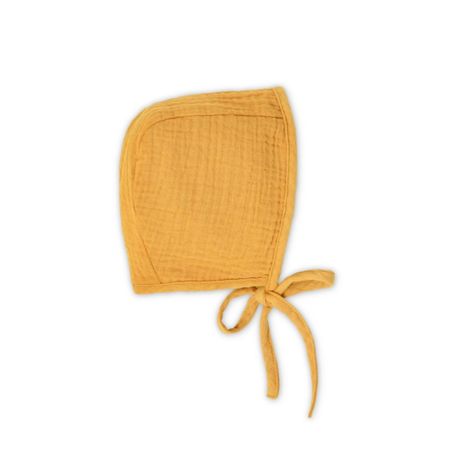 Organic Muslin Bonnet - Mustard