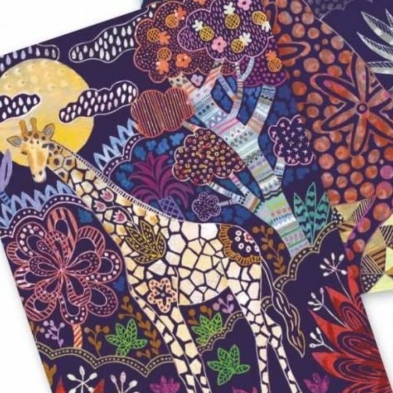 close up of giraffe scratch board