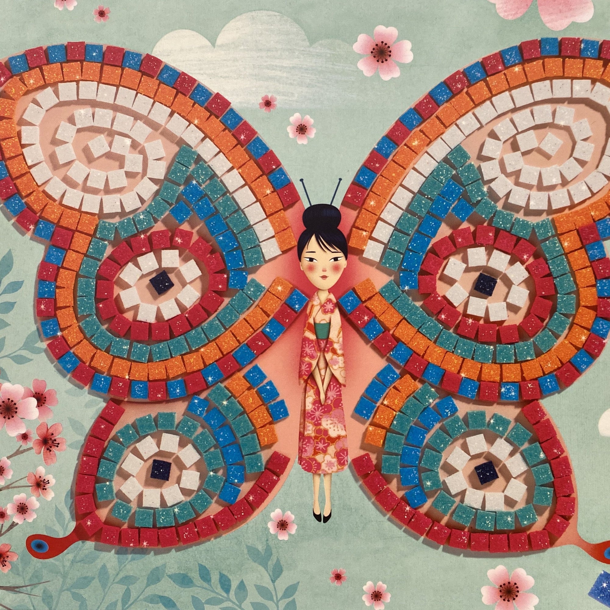 finished detail of butterfly girl
