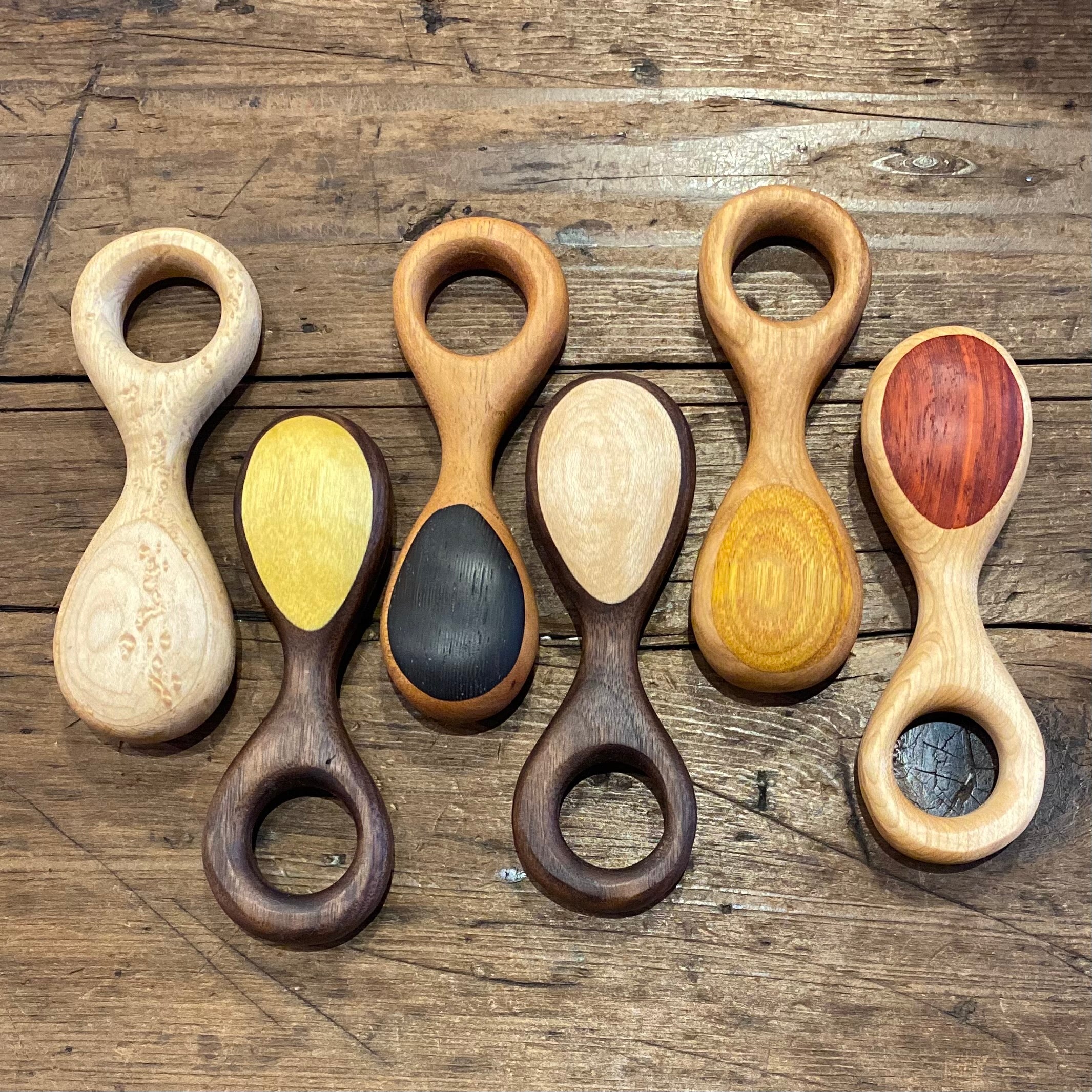 Handmade Wooden Rattle -ring handle - Main Image