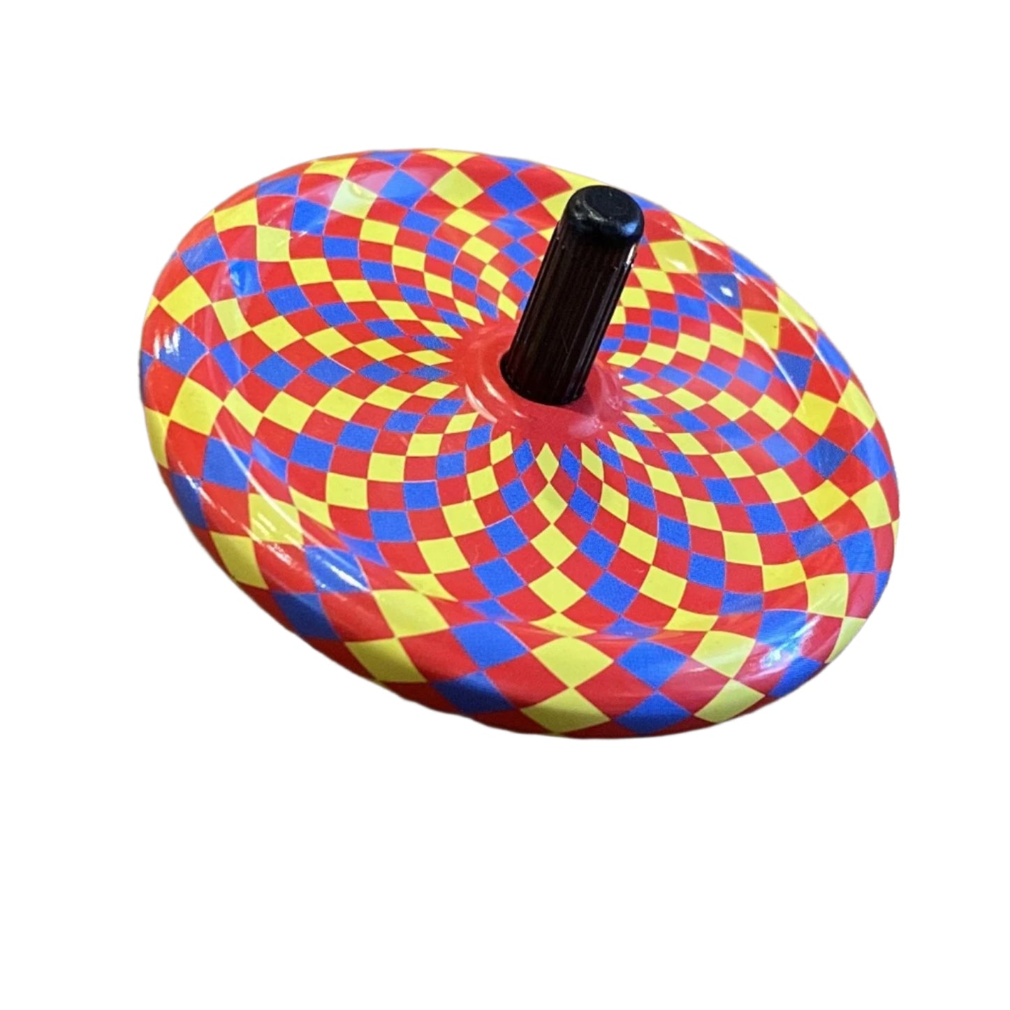 red top with blue and yellow diamonds
