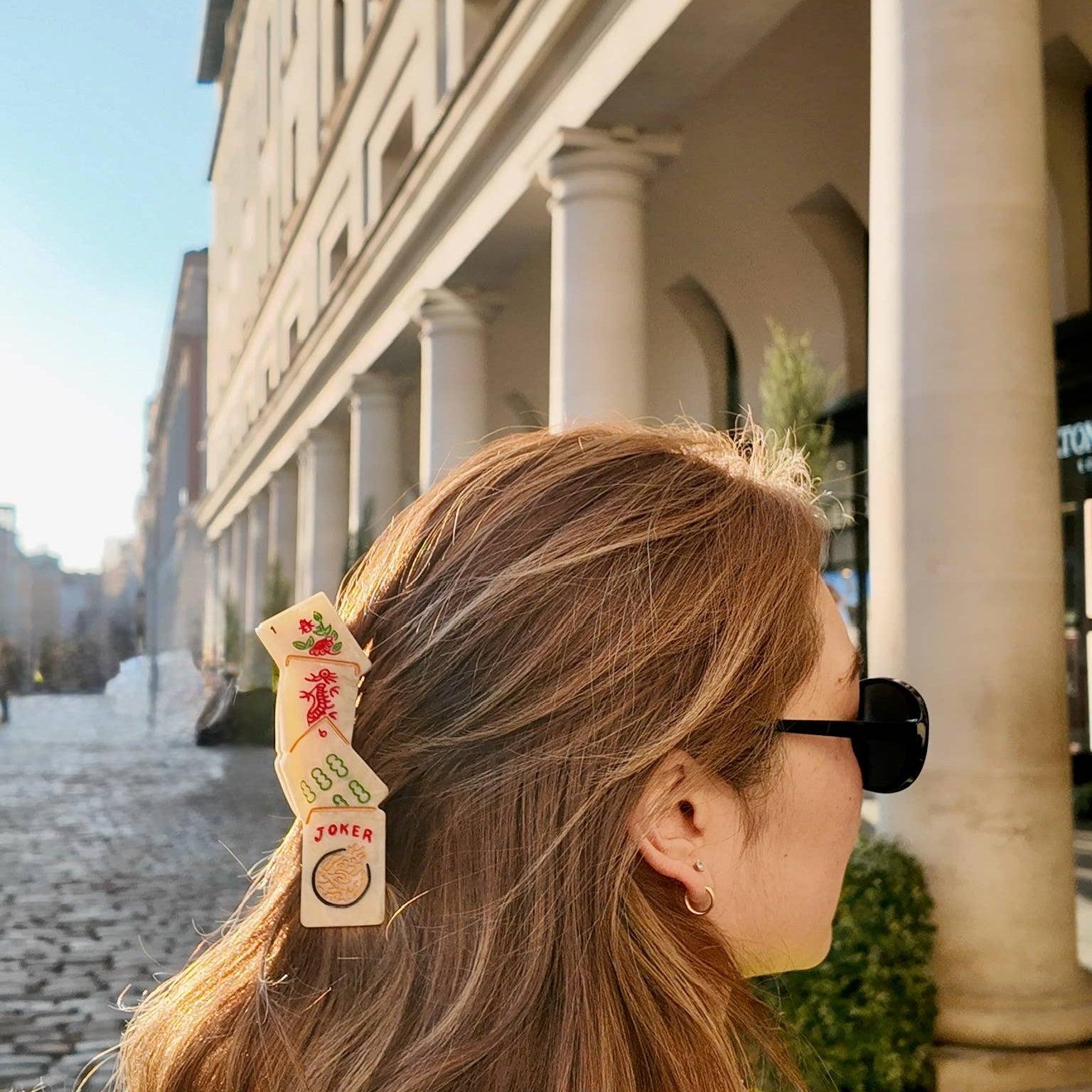 Hand-painted Mahjong Claw Hair Clip