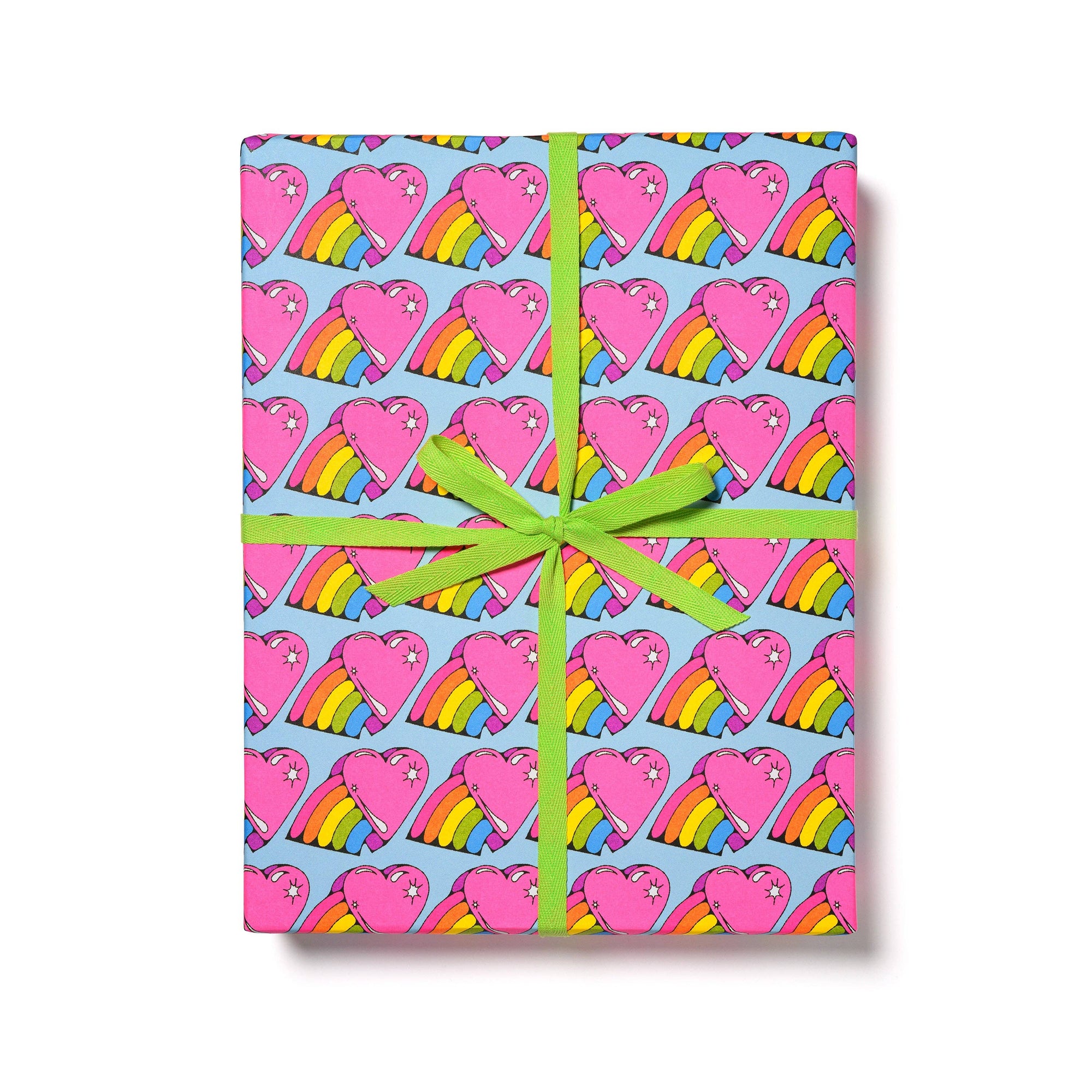 Rainbow Hearts wrapping paper -Single sheet