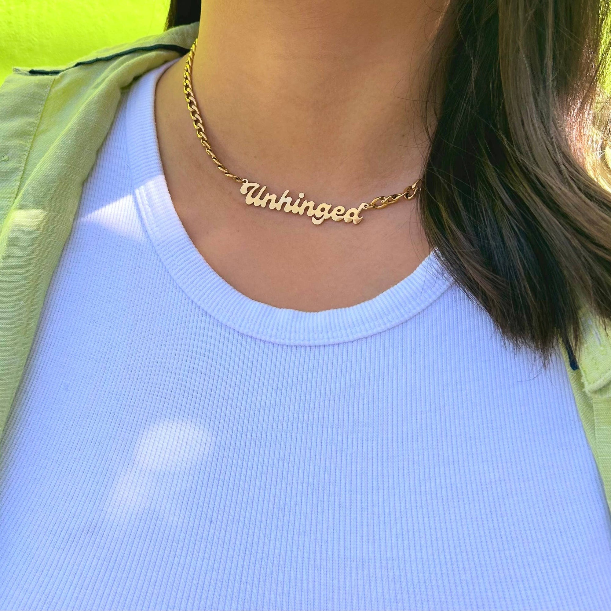 Unhinged Nameplate Necklace