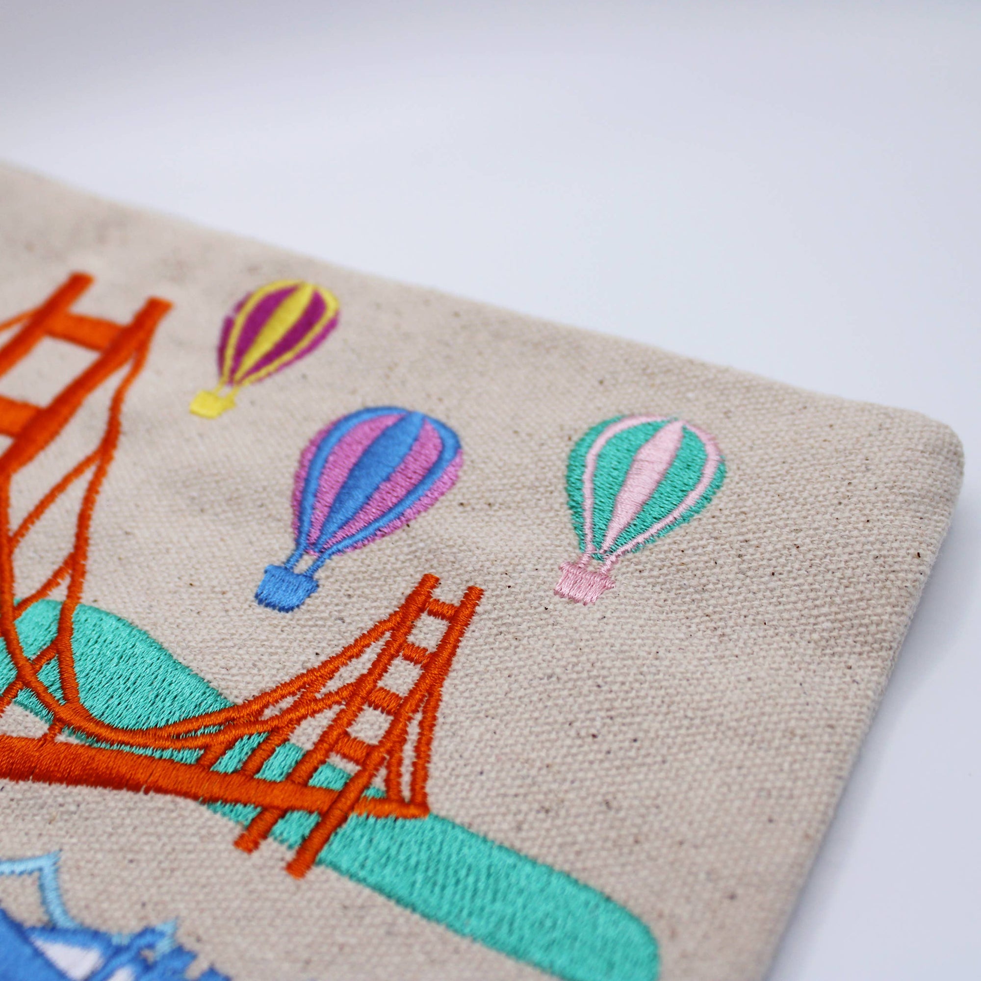 Embroidered San Francisco Colorful Balloons Pouch