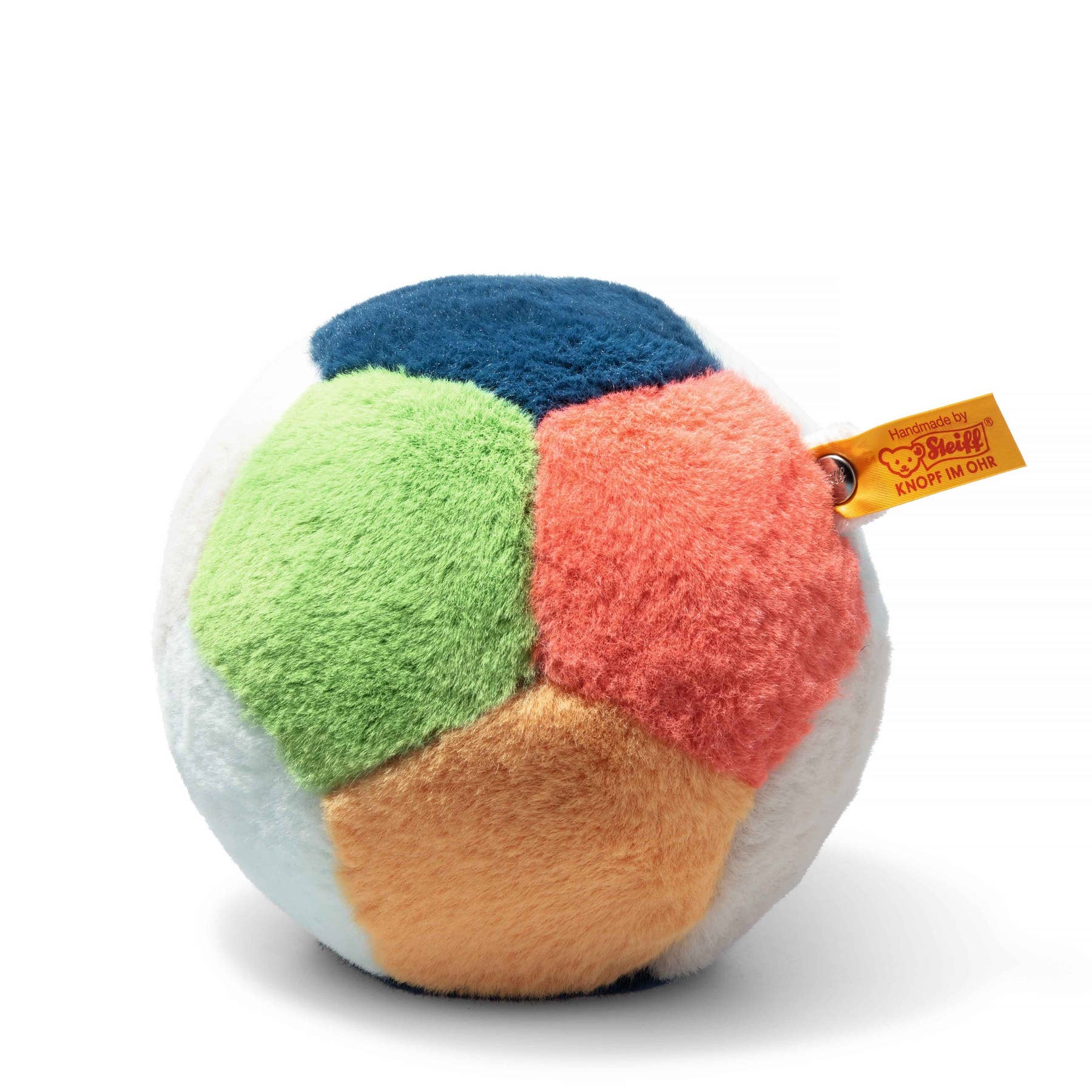 Multicolored Plush Ball with Rattle