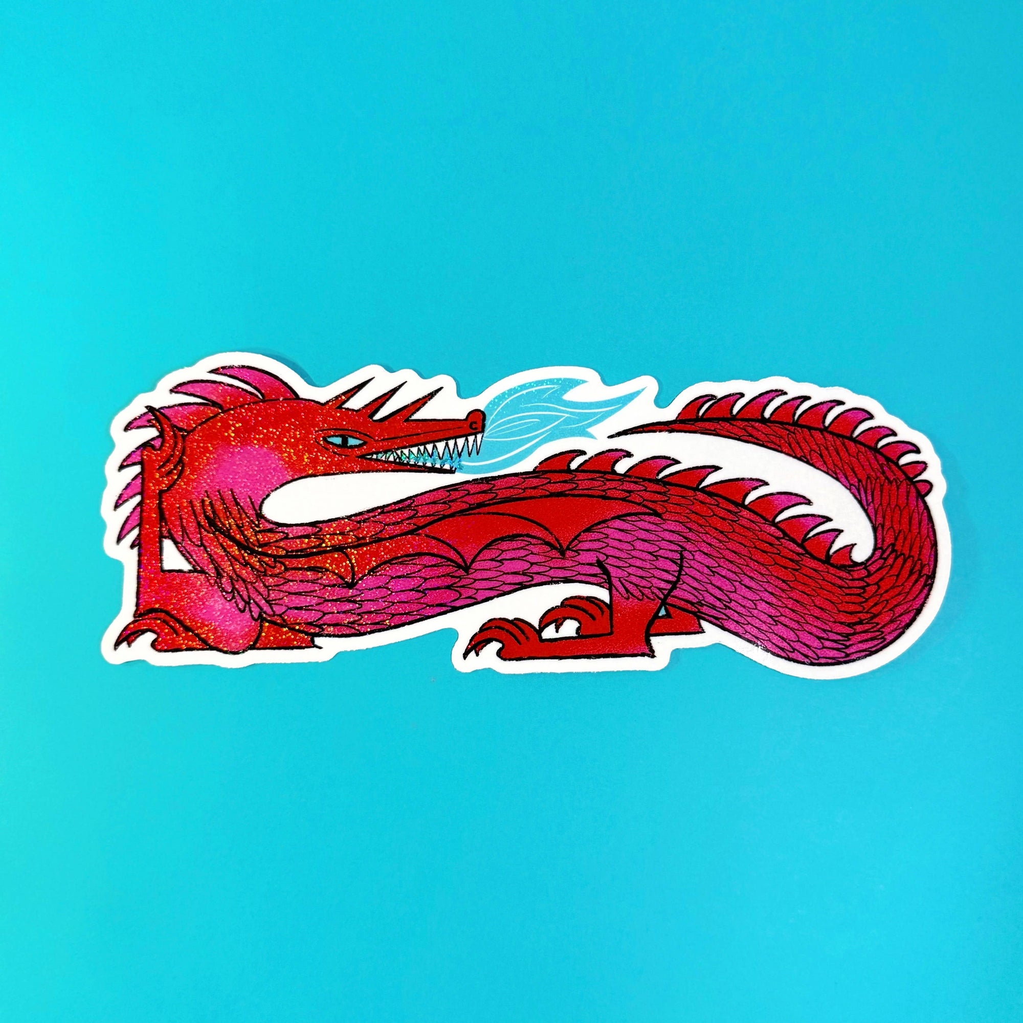 Glitter Dragon - Vinyl XL Sticker - Bumper sticker 