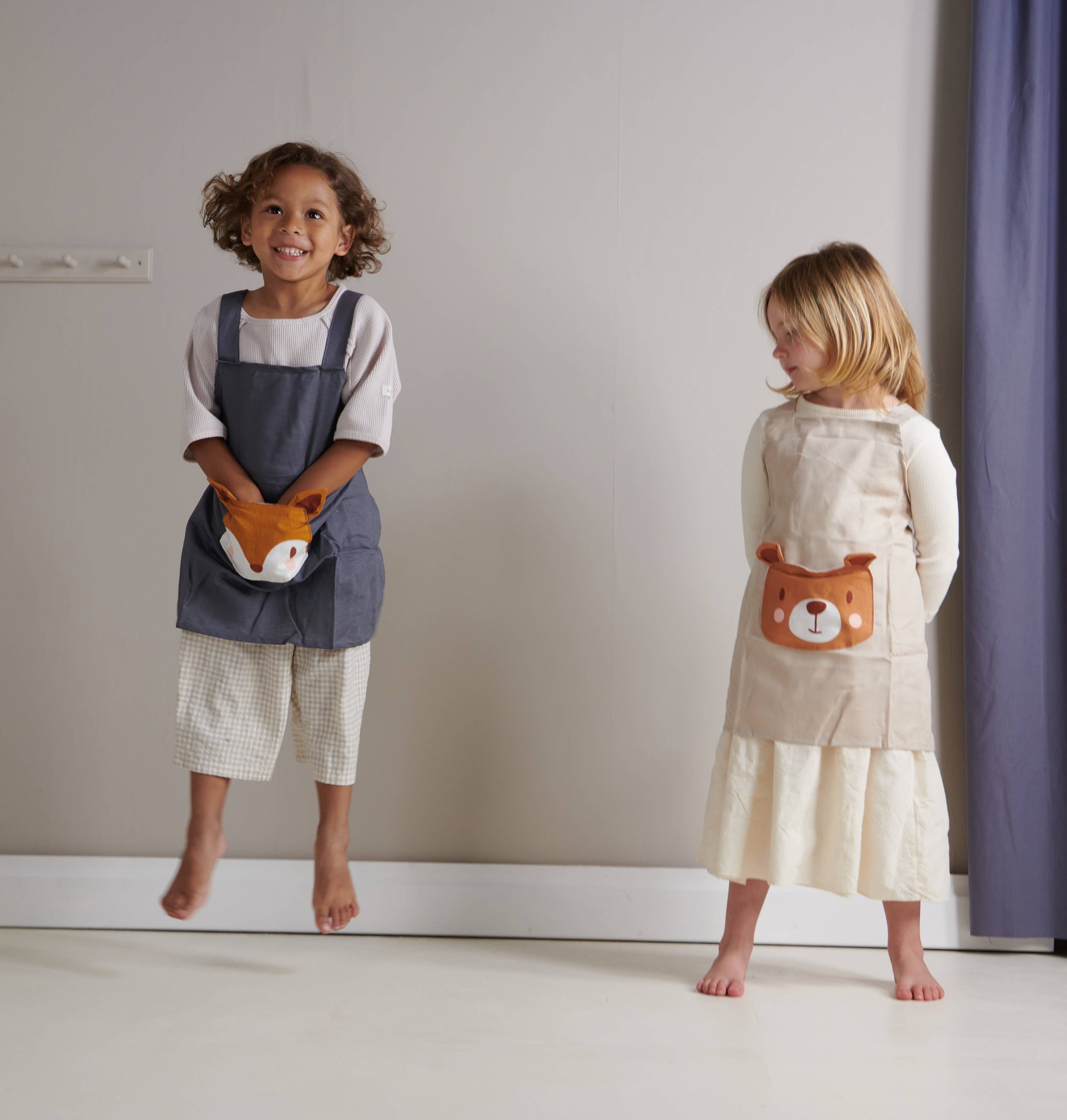 Fox Linen Apron For Kids