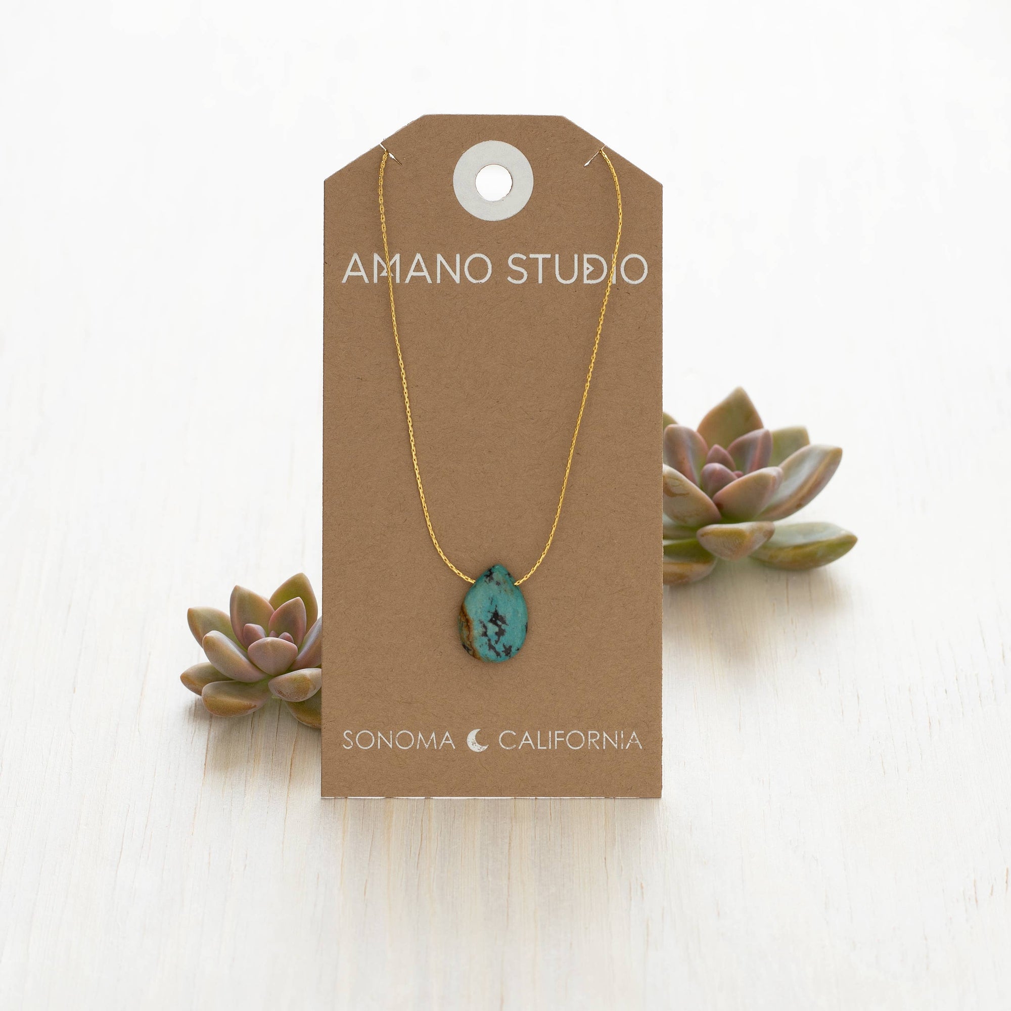 Turquoise Teardrop Pendant Necklace