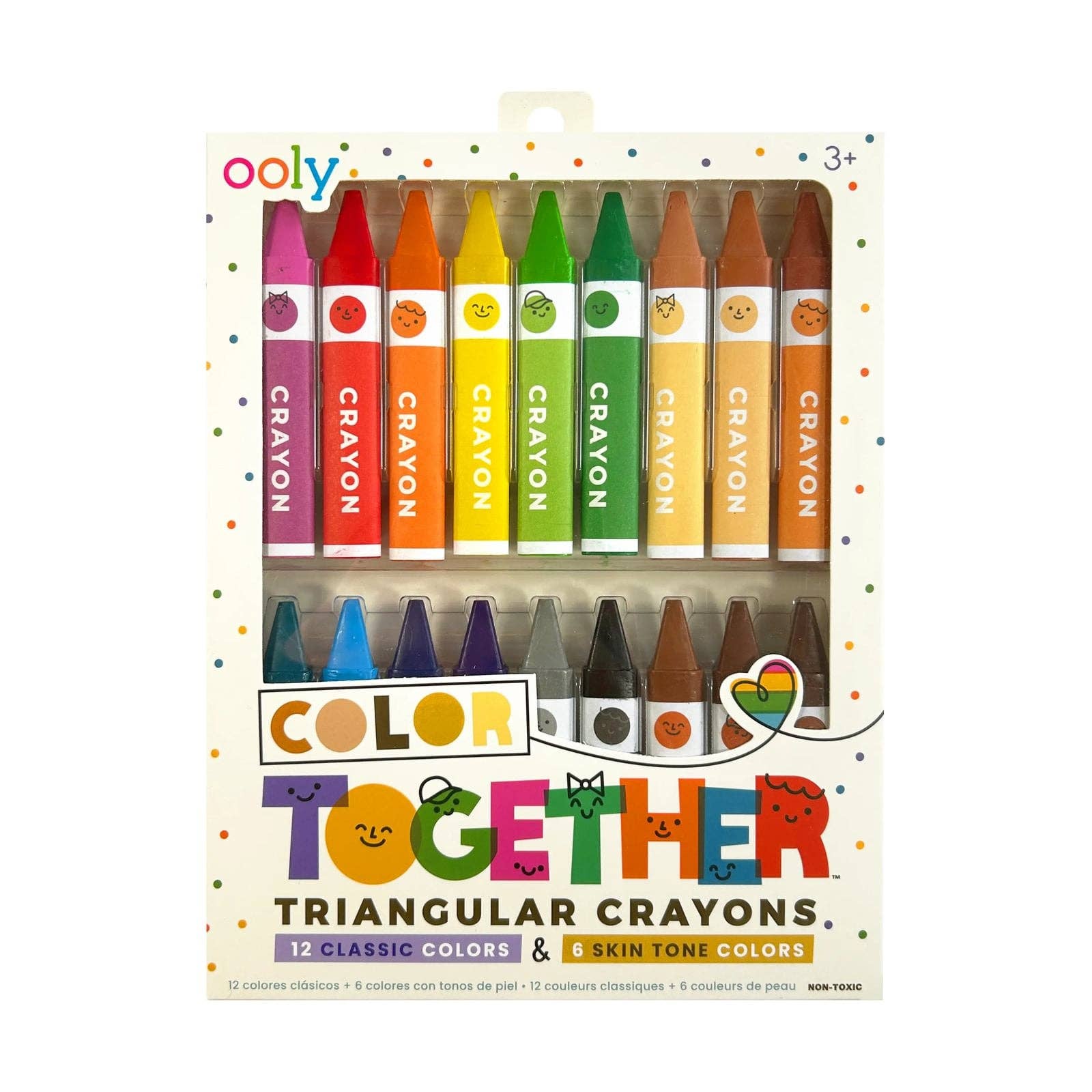 Pack of Ooly Color Together triangular crayons on a white background