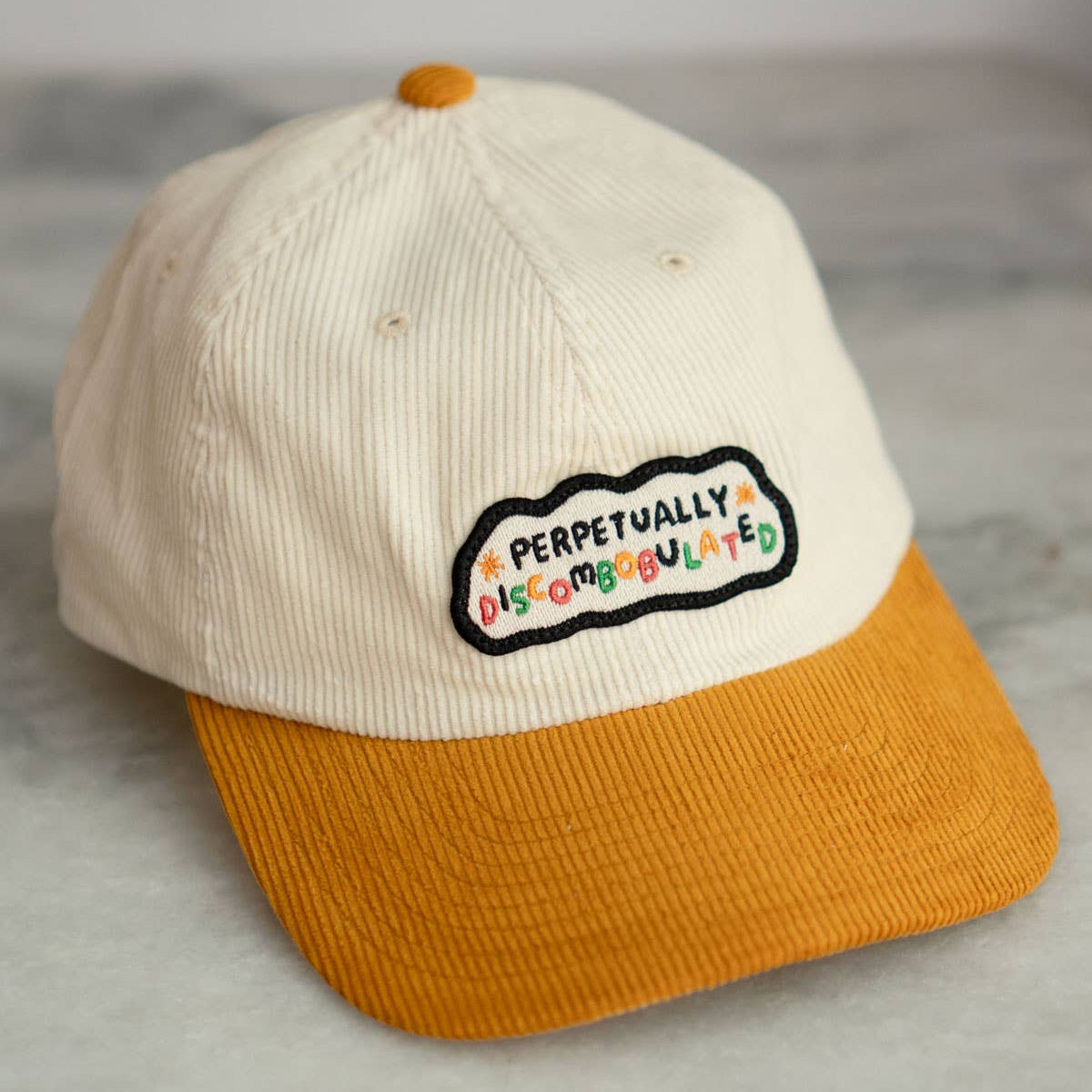 Perpetually Discombobulated Patched Corduroy Dad Hat
