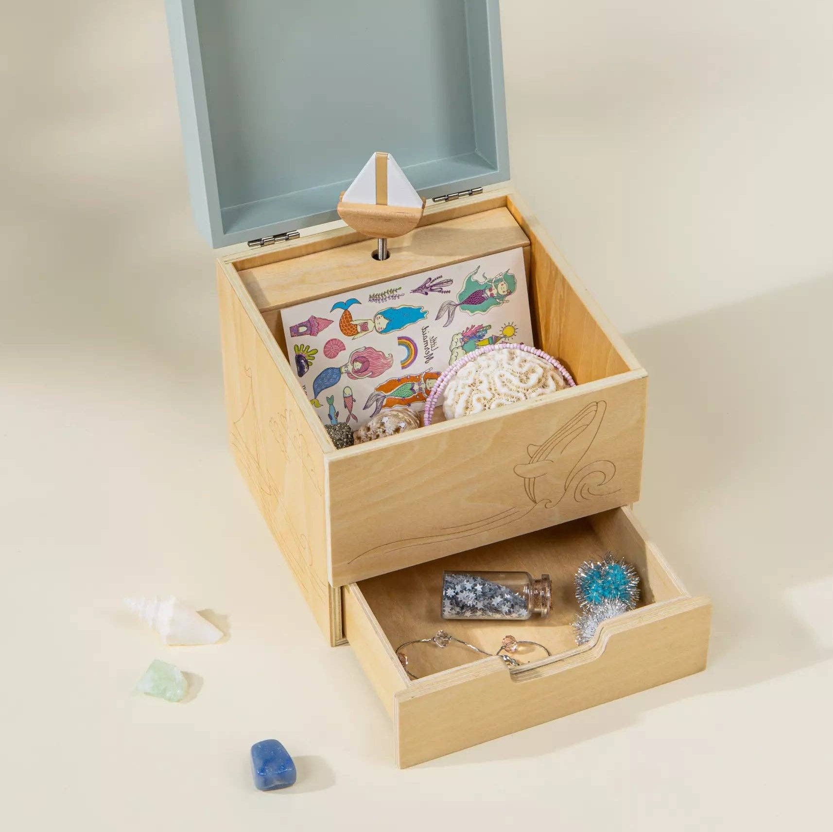 Wooden Musical Souvenir Box - Ocean