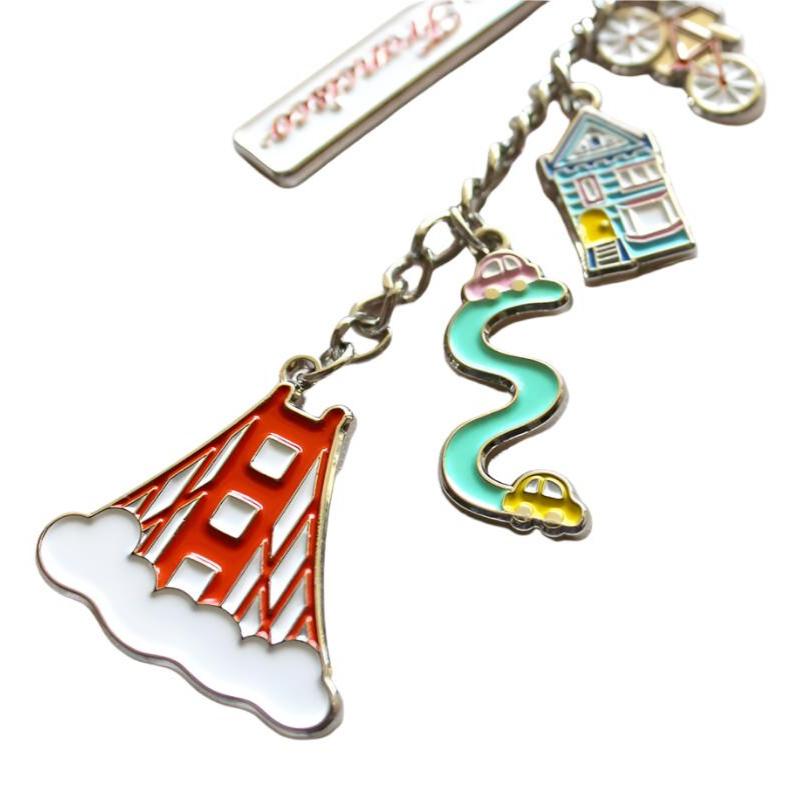 San Francisco Silver Keychains