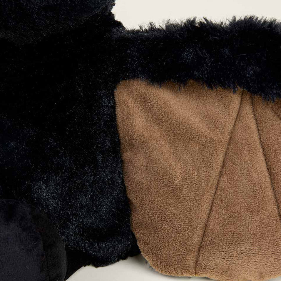 Close-up of black and brown fabric textures