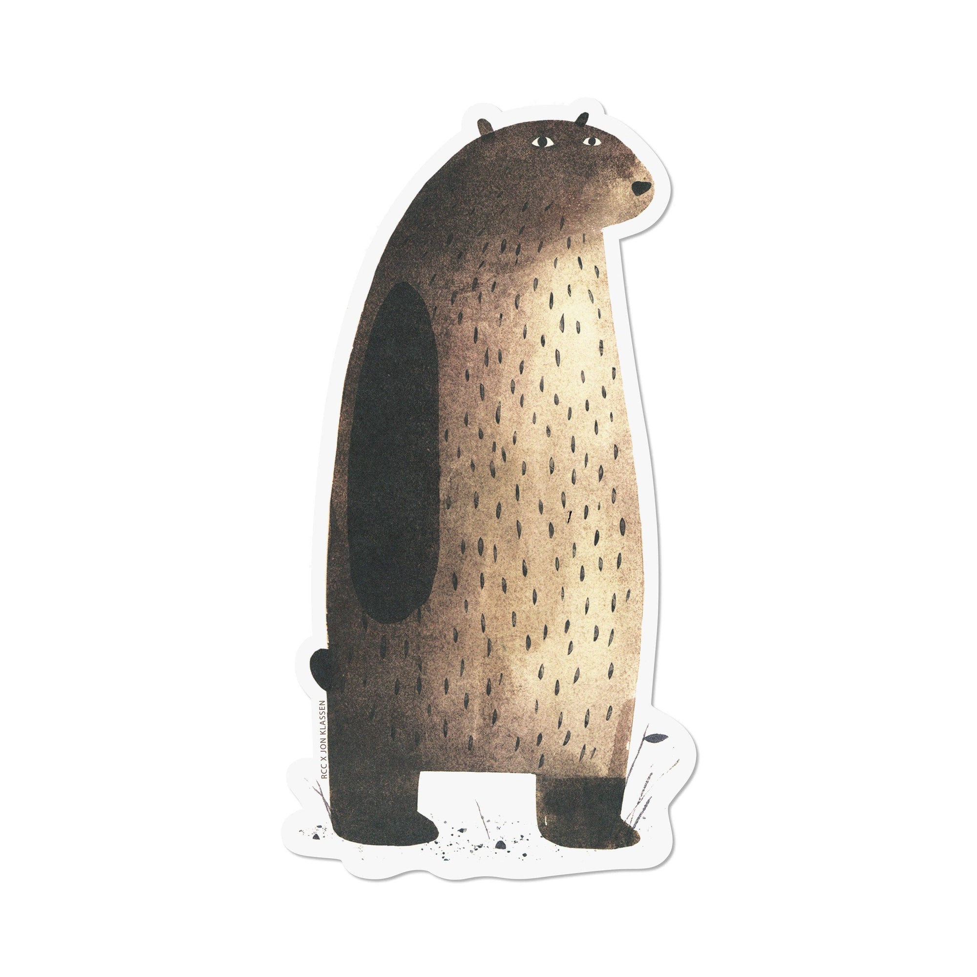 Illustration of a bear-like creature with a glowing belly on a white background