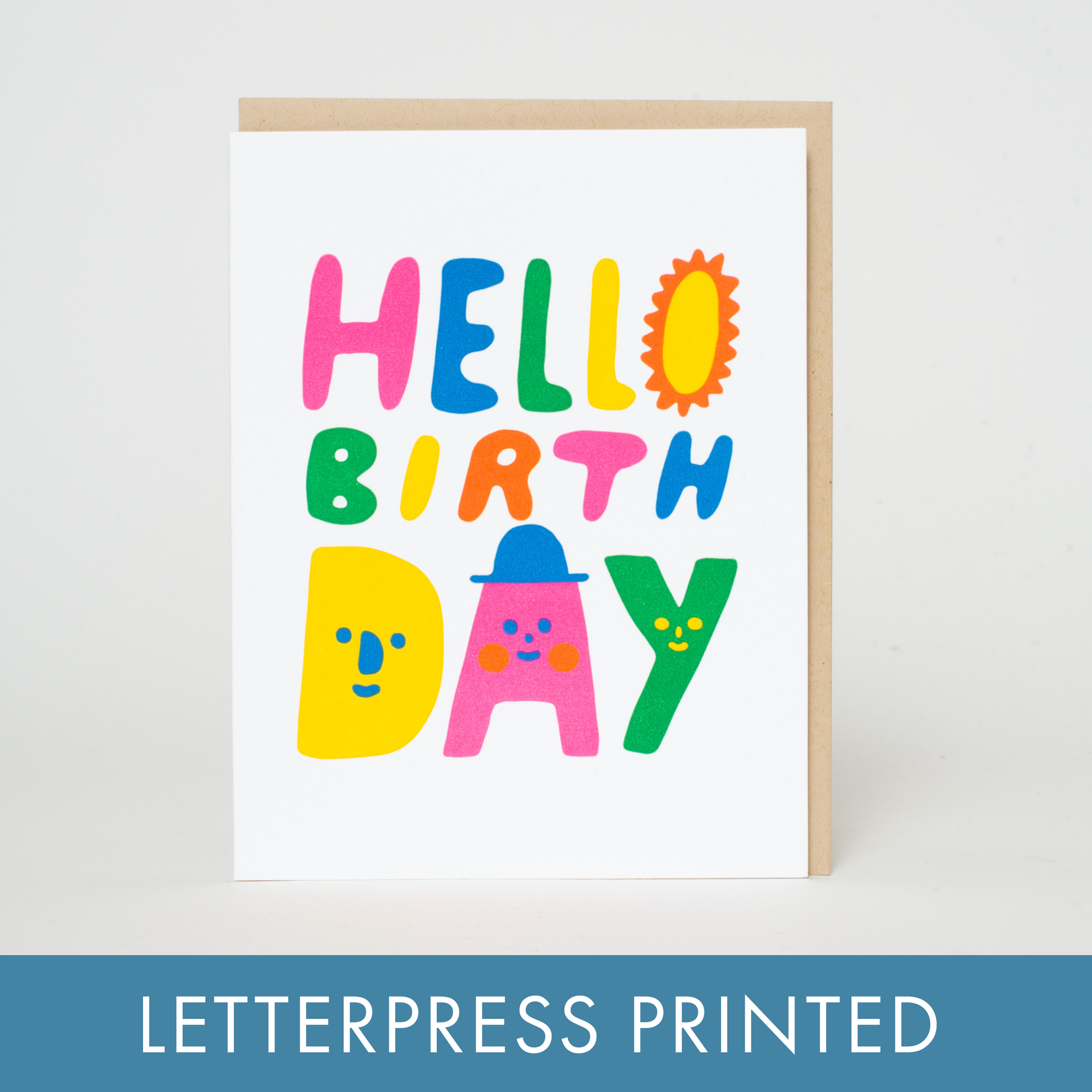 Hello Birthday Graphic Letterpress Card - Suzy Ultman