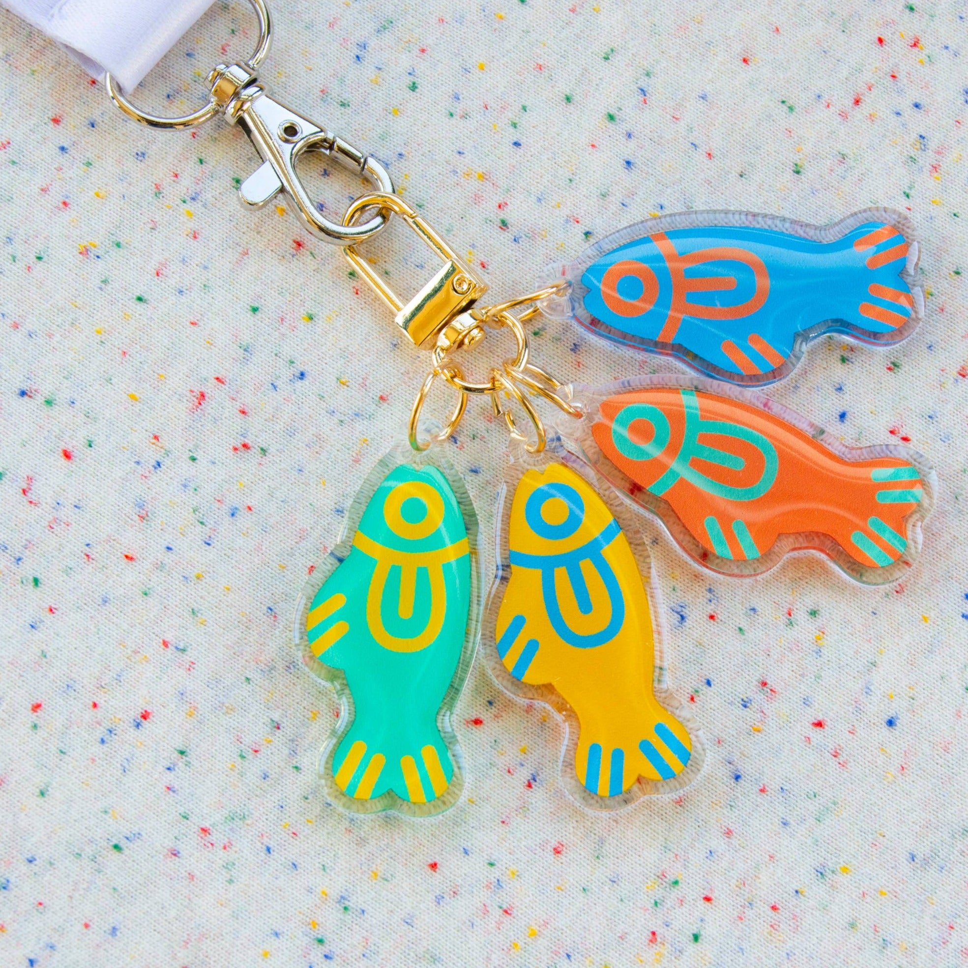 Loud Fishes Clear Acrylic Jingle Keychain