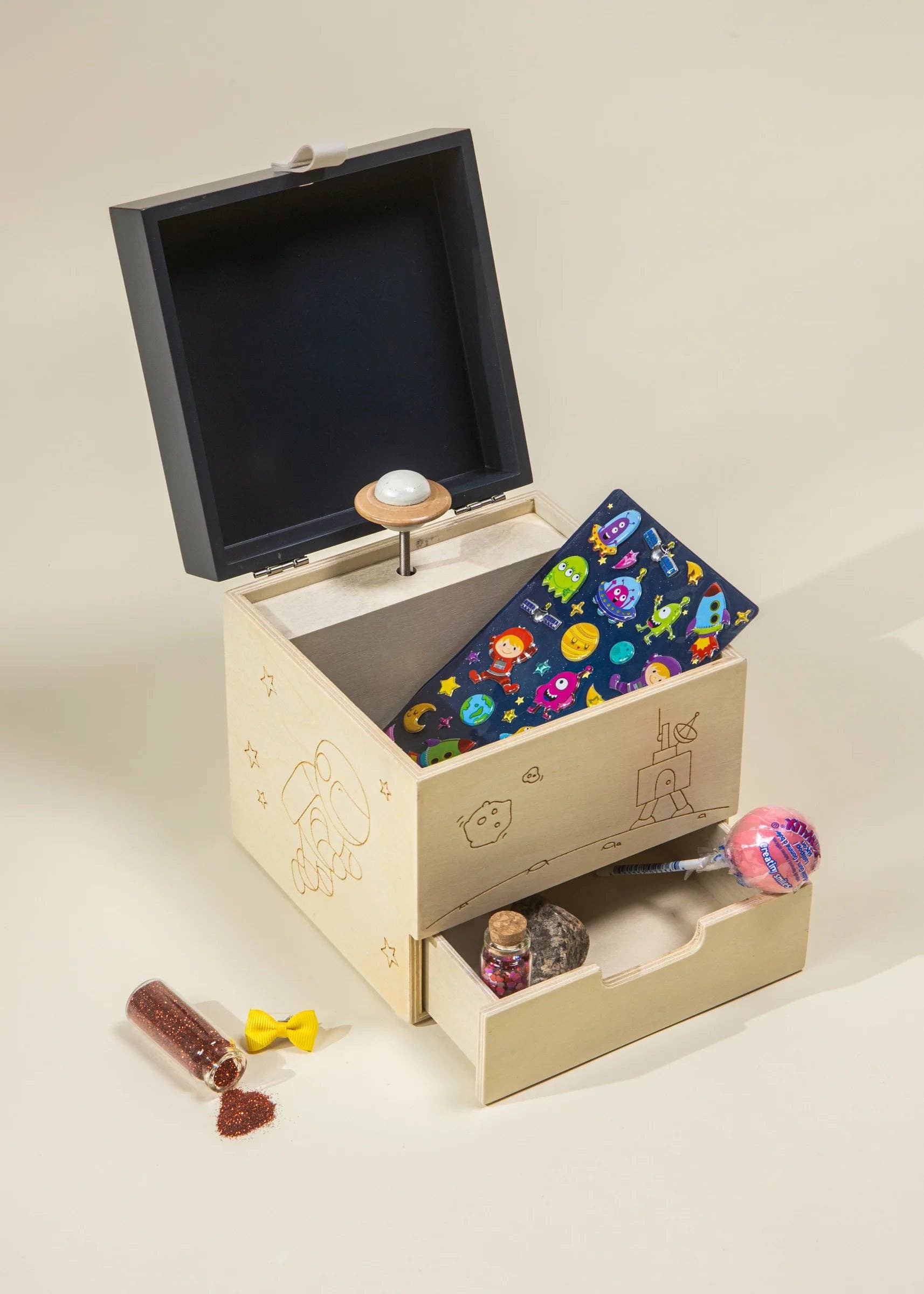 Wooden Musical Souvenir Box - Space