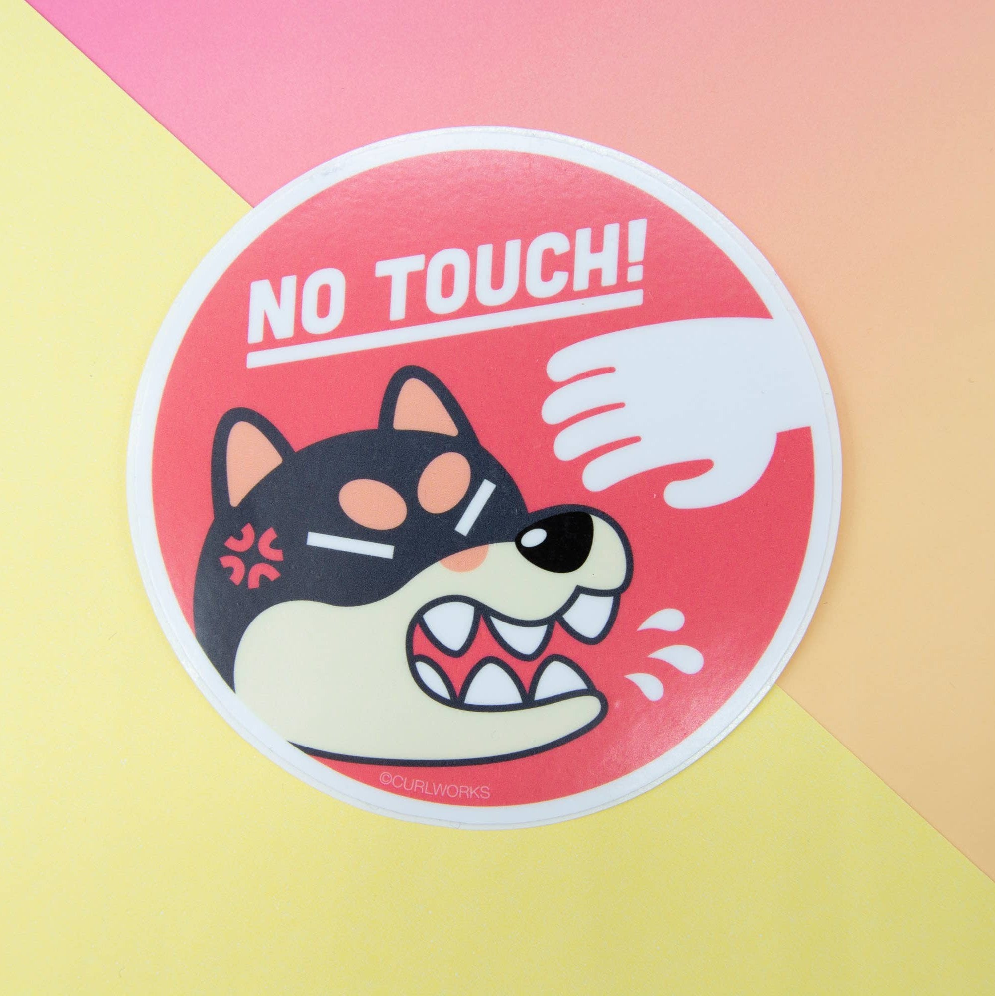 NO TOUCH Grumpy Shiba Inu - 3" Vinyl Sticker