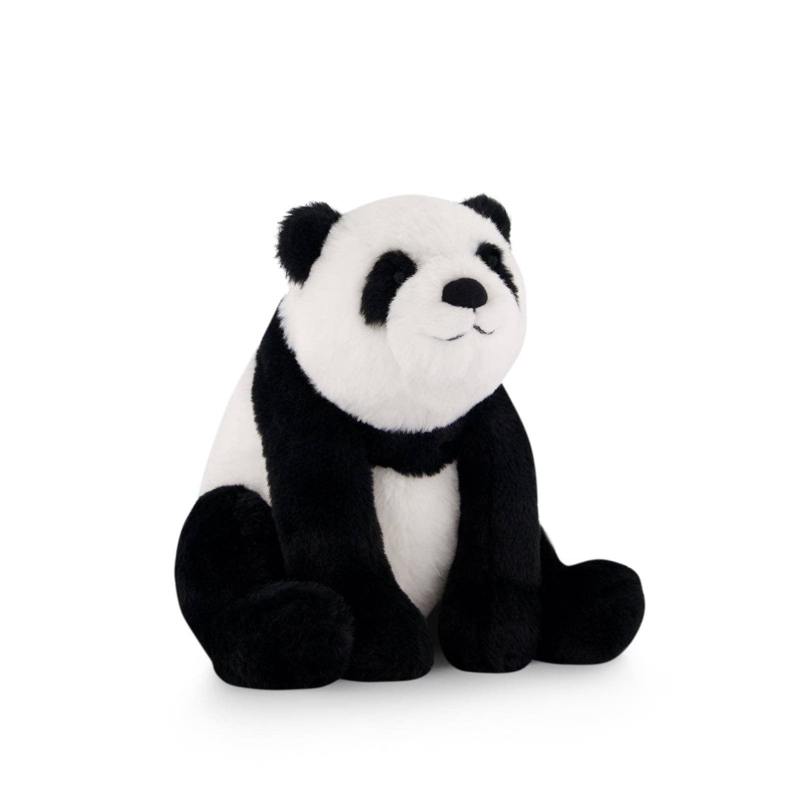 Plush panda toy on a white background