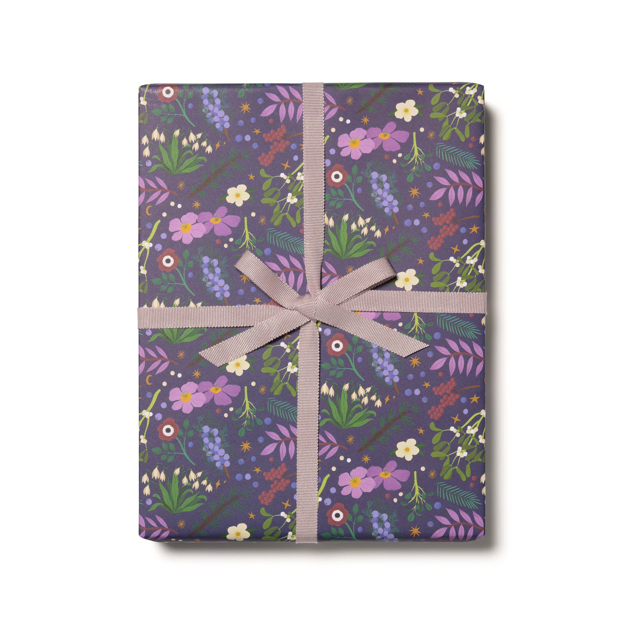 Winter Botanicals holiday wrapping paper -roll of 3 sheets