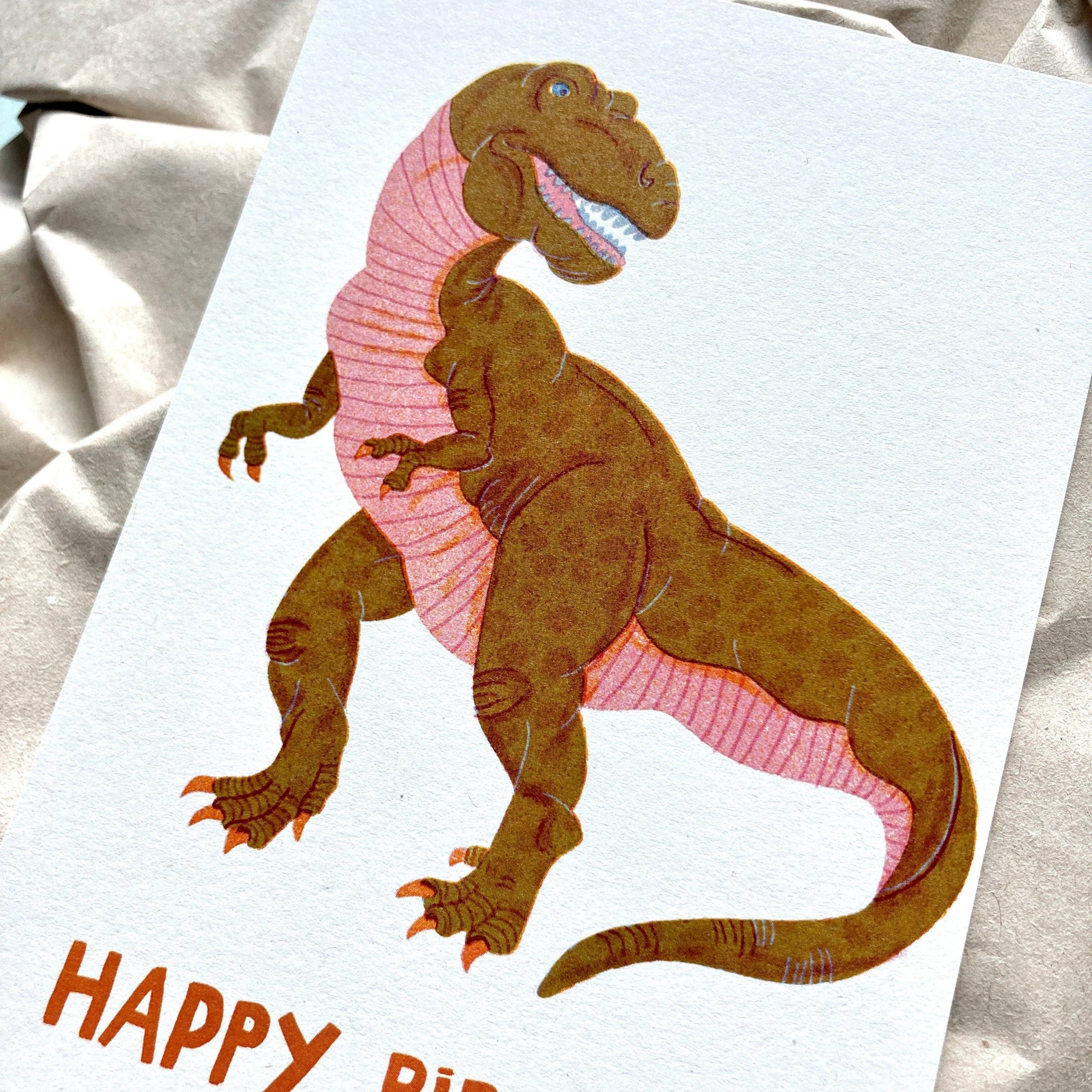 Birthday Dino Postcard -Barbara Dziadosz