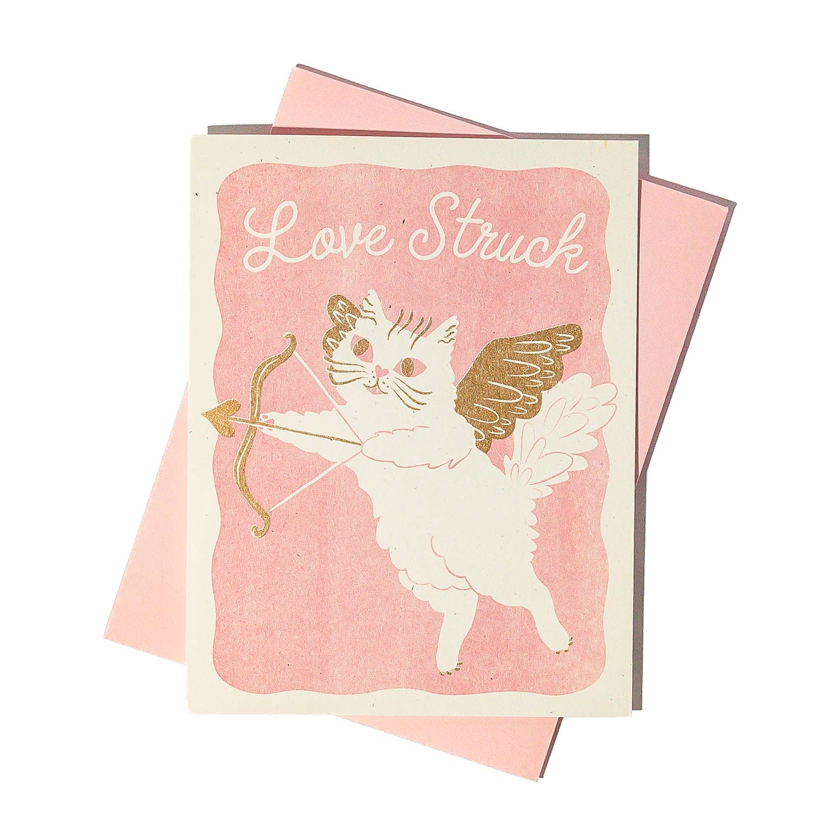 Love Struck Cat - Risograph Card