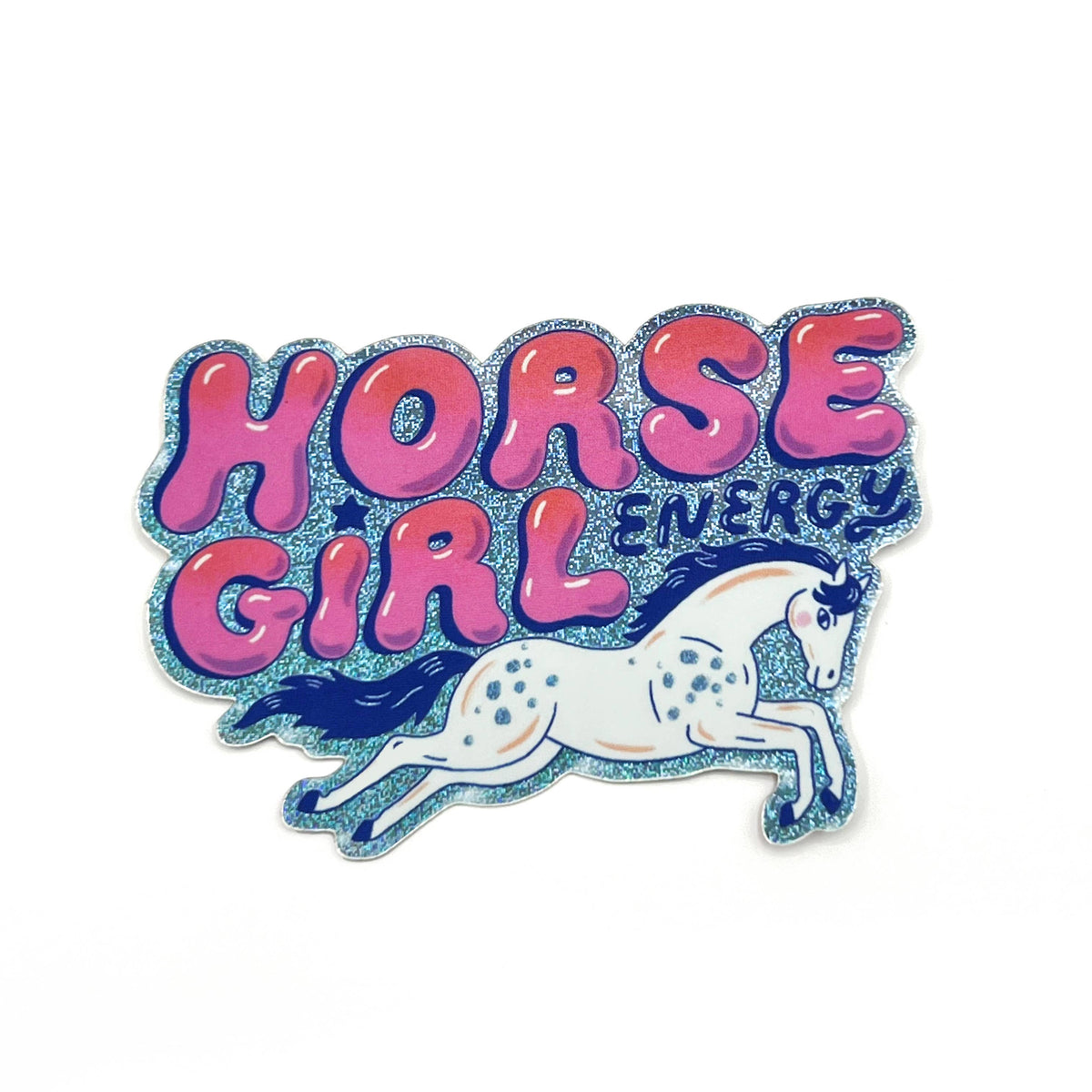 Sticker with 'Horse Girl Energy' text and a horse design on a white background