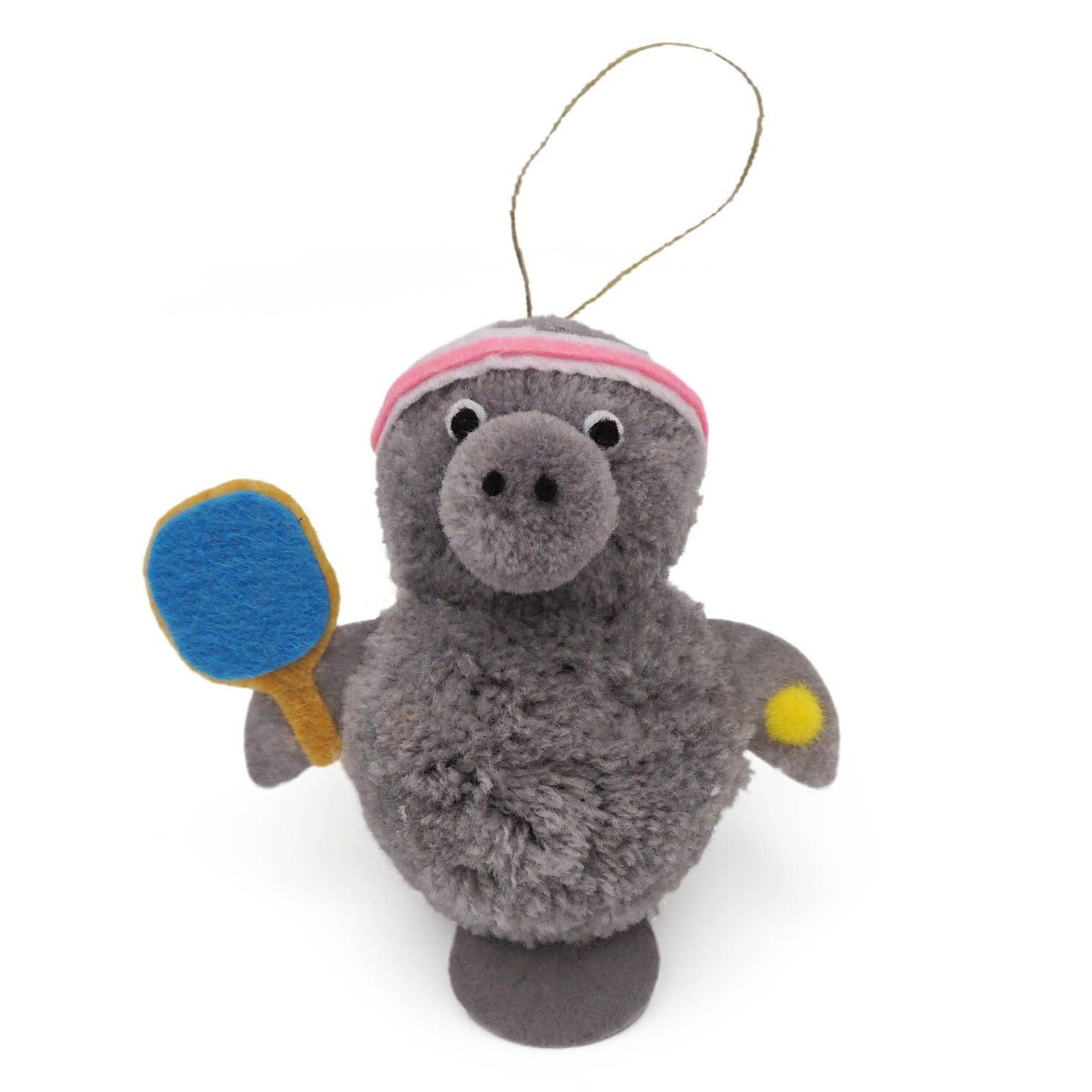 Ping Pong Manatee Pom Pom Ornament