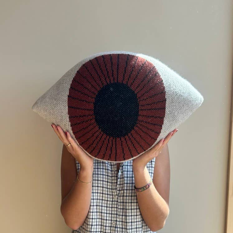 Brown Eye shaped Cushion