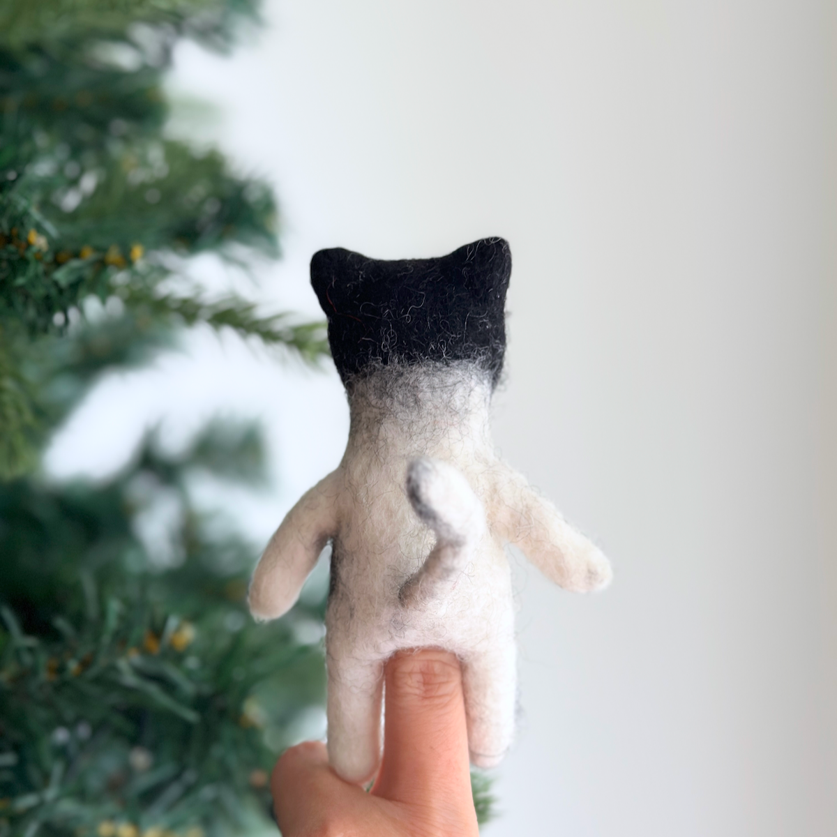 Felt Finger Puppet - "Baby" The Tuxedo Cat