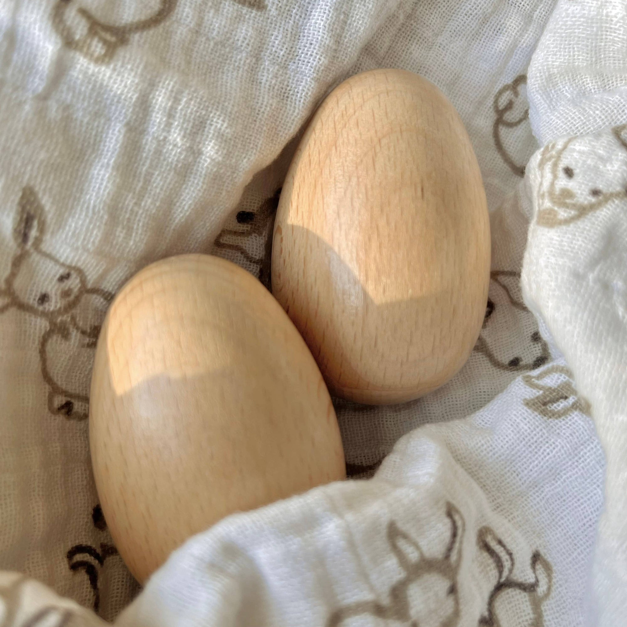Handmade Wooden Egg Shaker Rattle