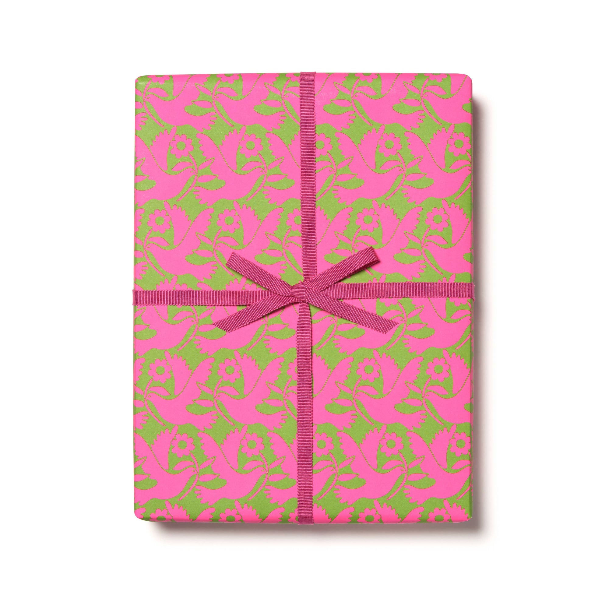 Neon Doves holiday wrapping paper -single sheet