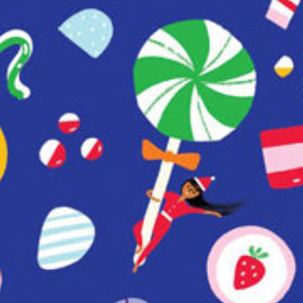 CHRISTMAS CANDY  - Single Sheet Gift Wrap